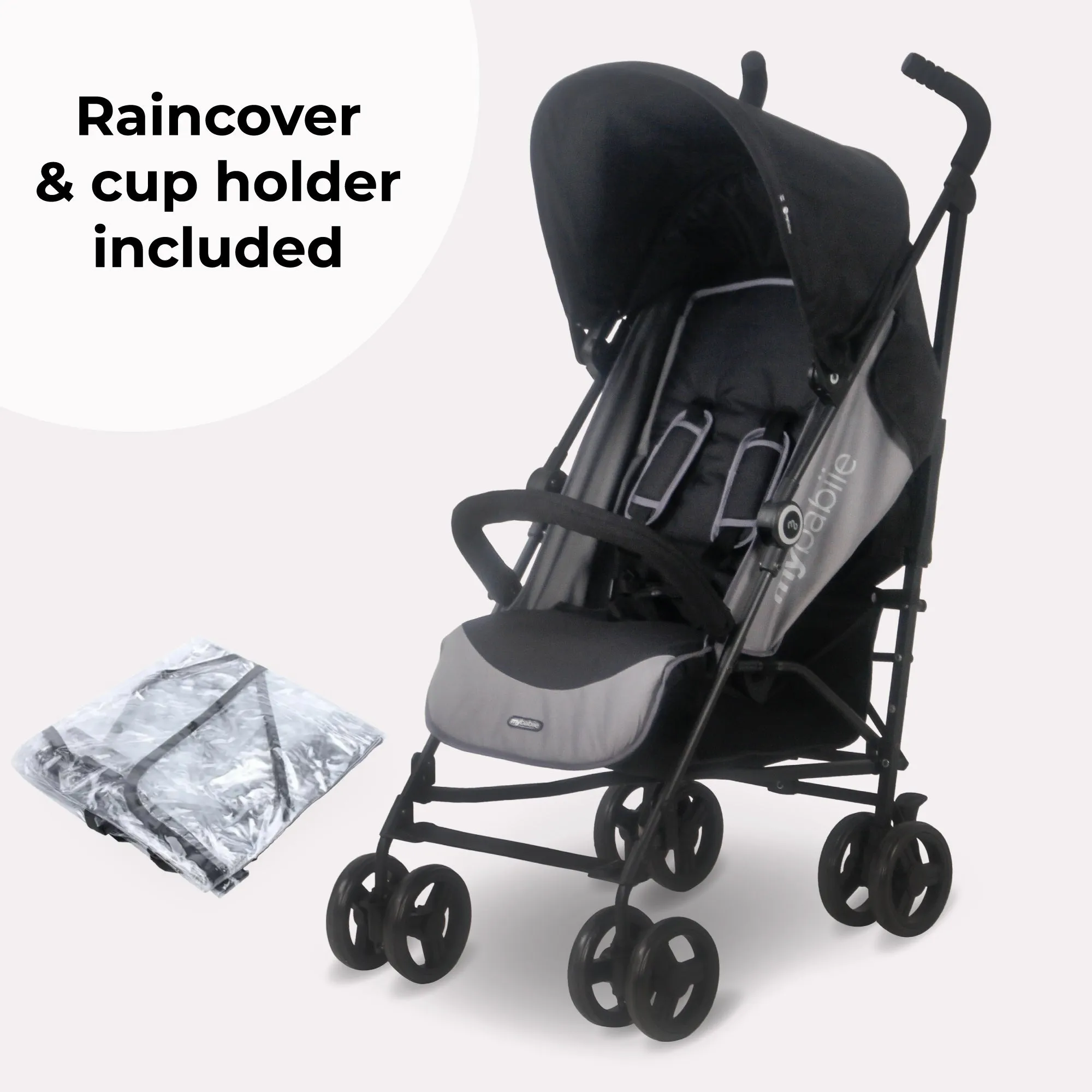 MB02 Plus Lightweight Stroller - Black and Grey
