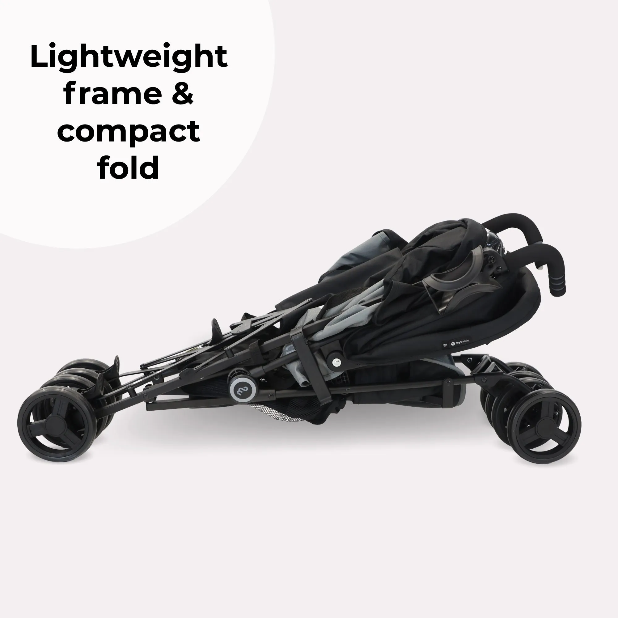 MB02 Plus Lightweight Stroller - Black and Grey