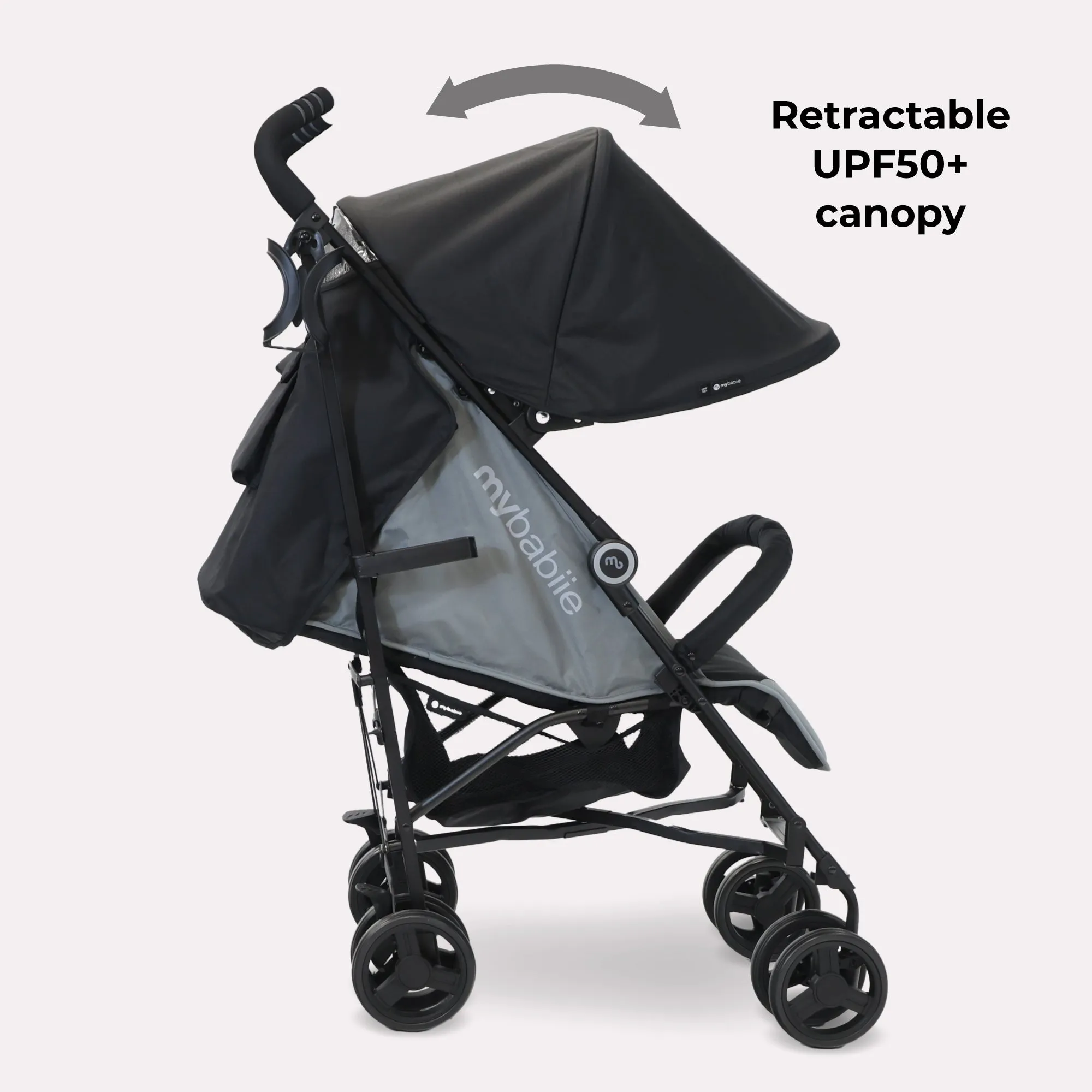 MB02 Plus Lightweight Stroller - Black and Grey