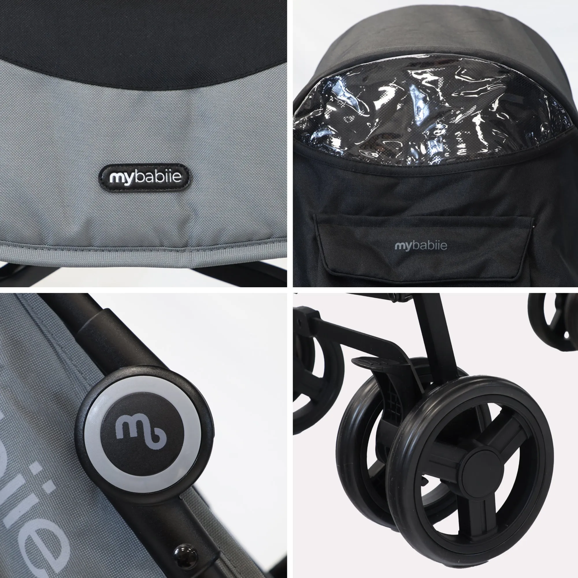 MB02 Plus Lightweight Stroller - Black and Grey