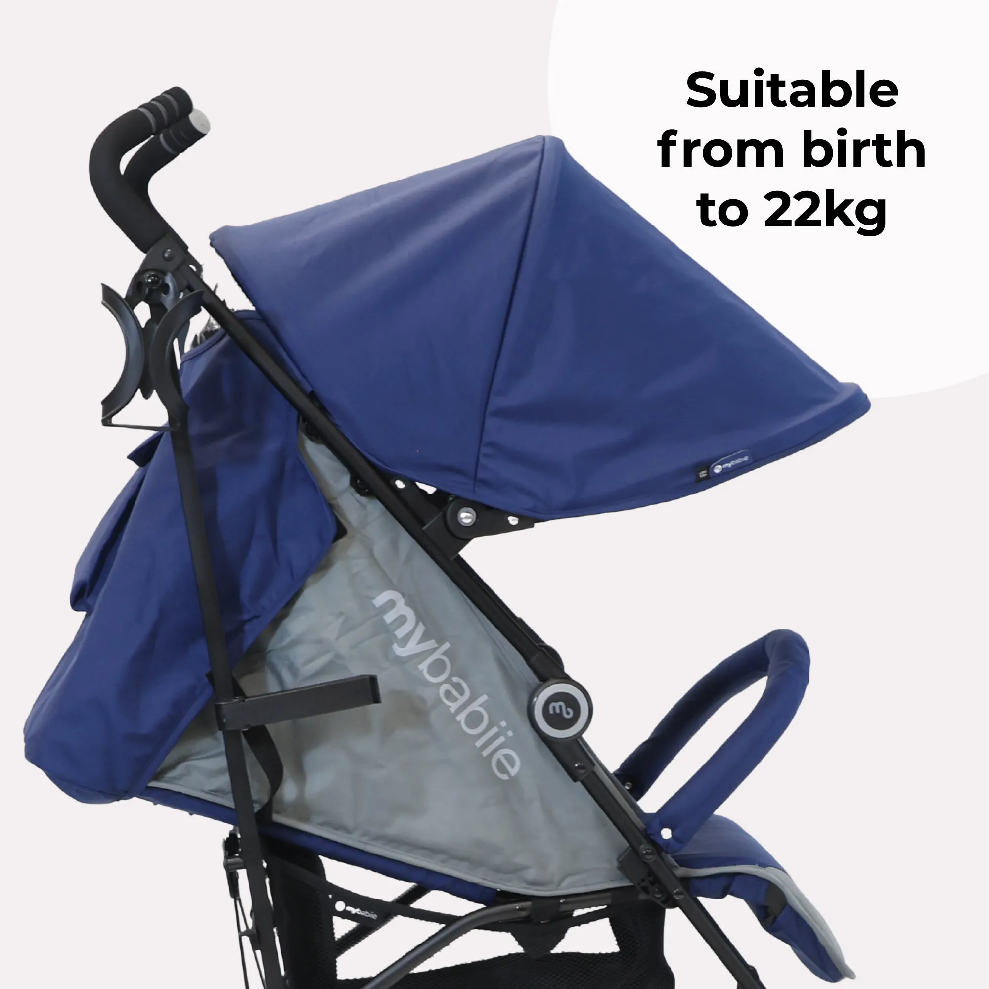 MB02 Plus Lightweight Stroller - Blue and Grey