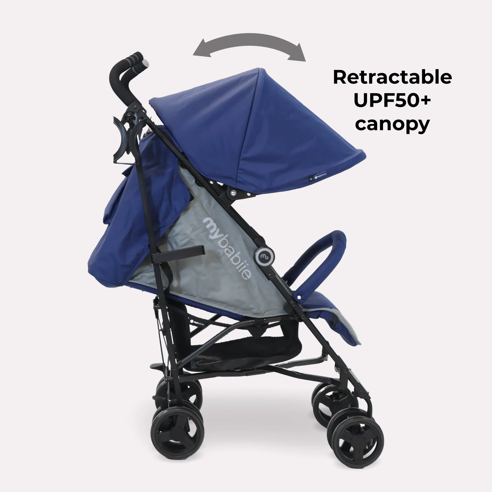 MB02 Plus Lightweight Stroller - Blue and Grey