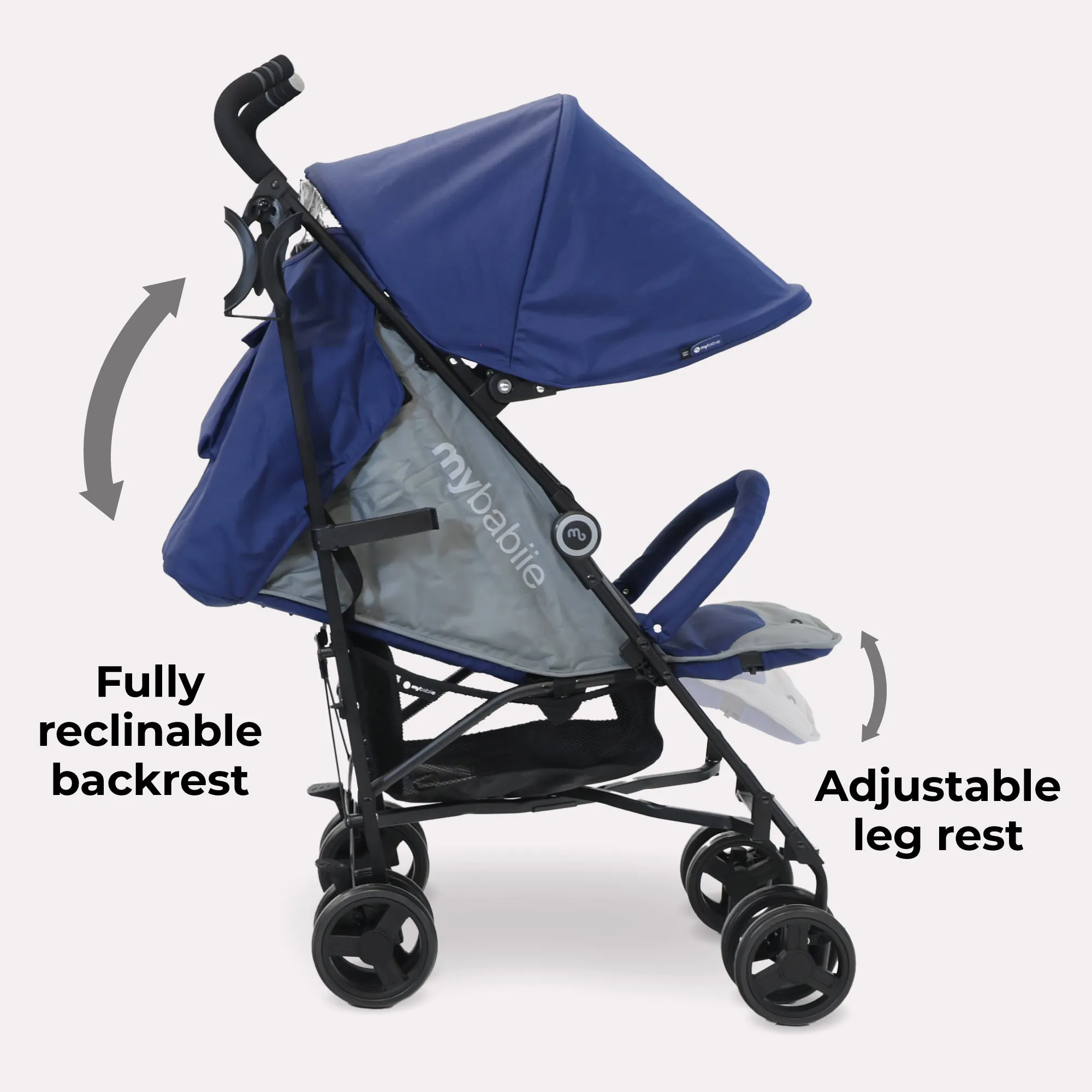 MB02 Plus Lightweight Stroller - Blue and Grey