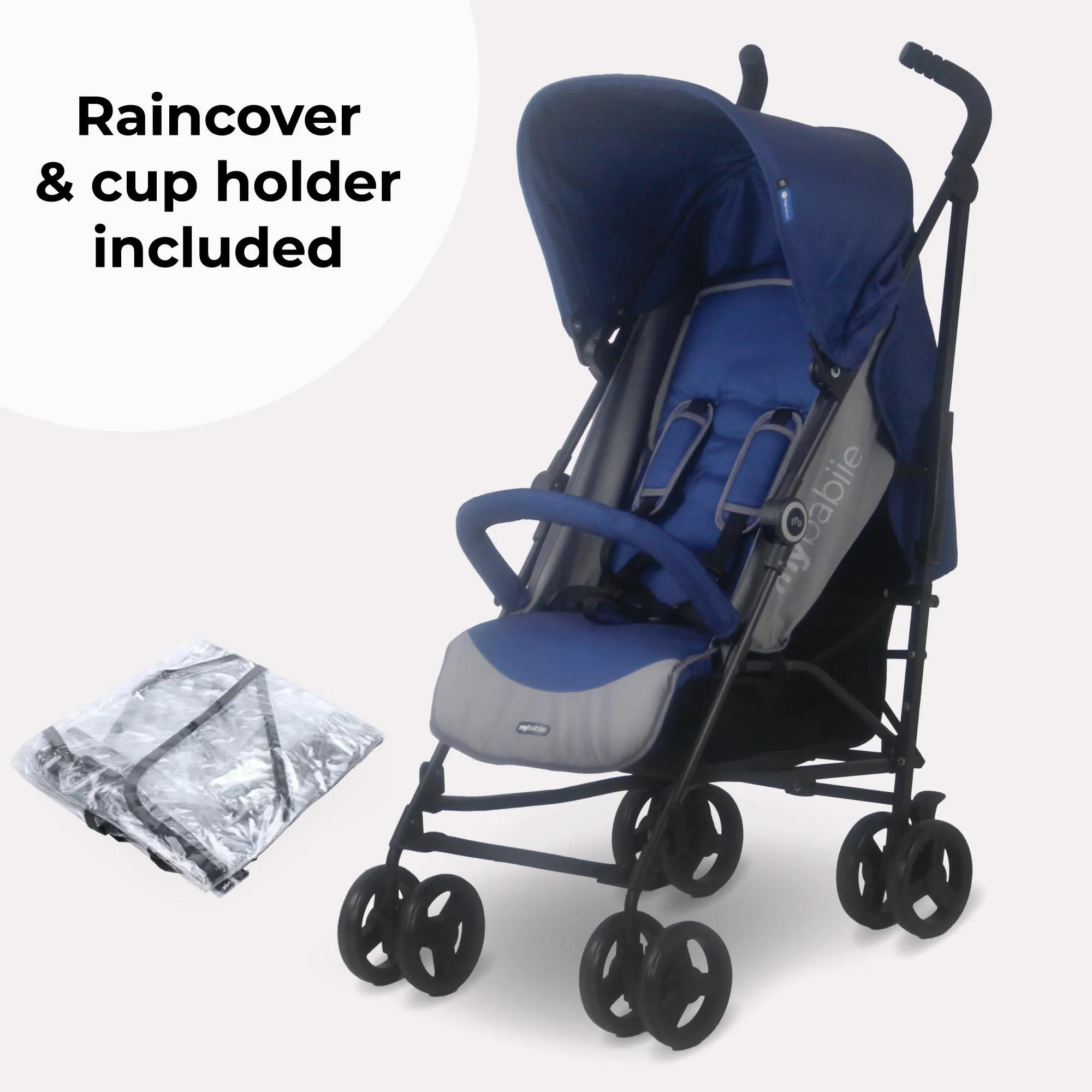 MB02 Plus Lightweight Stroller - Blue and Grey