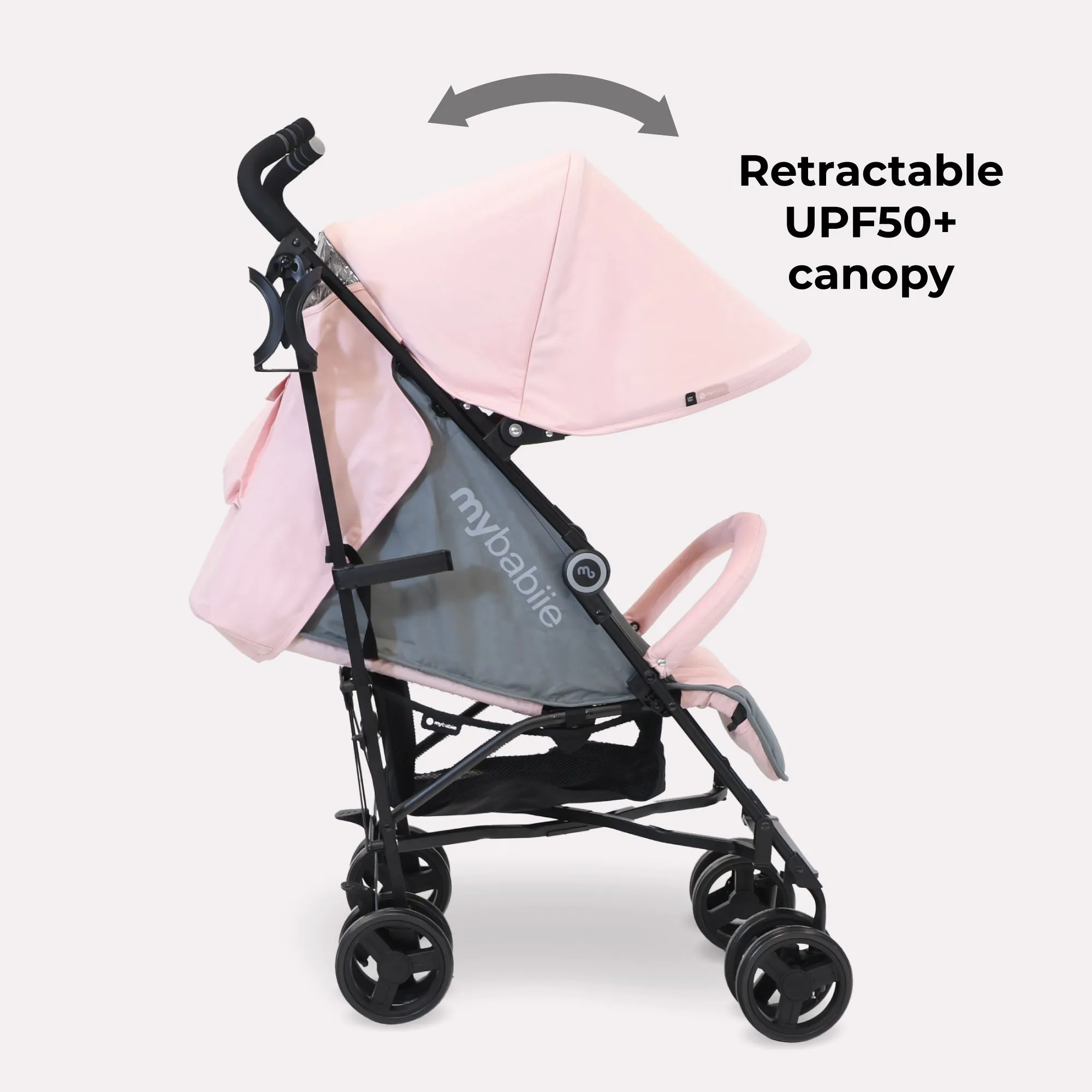 MB02 Plus Lightweight Stroller - Pink and Grey