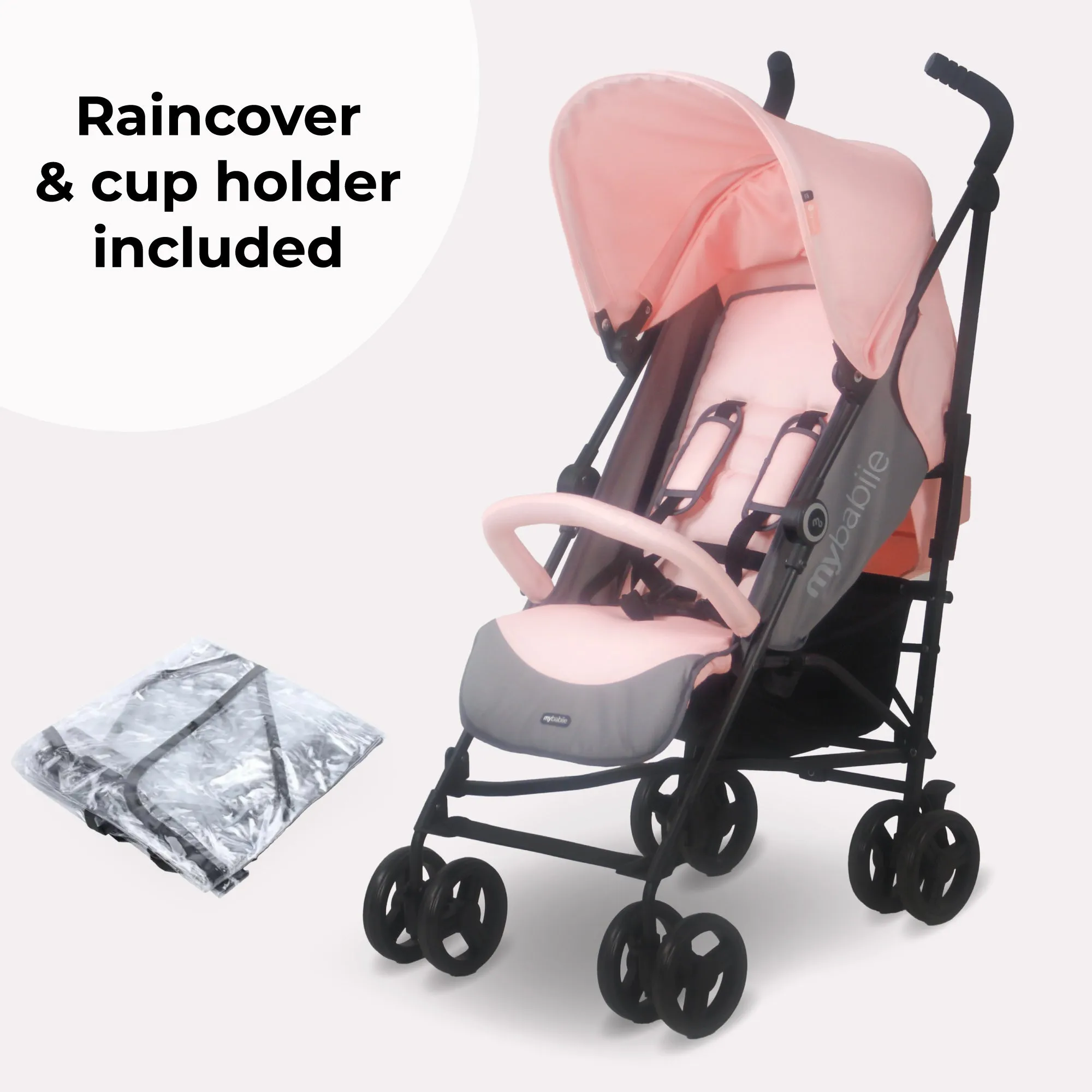 MB02 Plus Lightweight Stroller - Pink and Grey