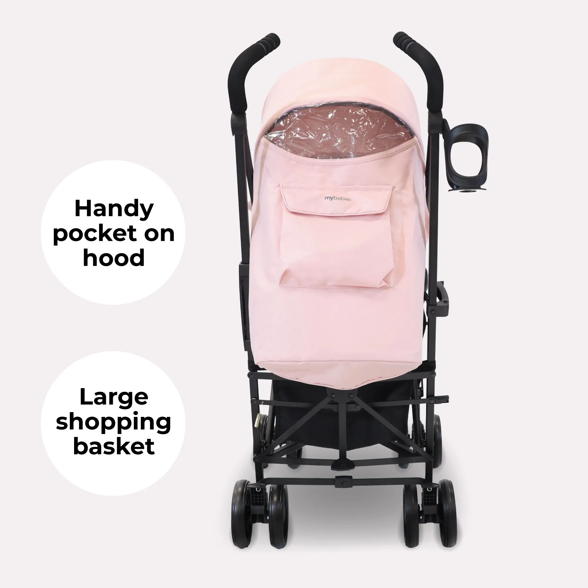MB02 Plus Lightweight Stroller - Pink and Grey