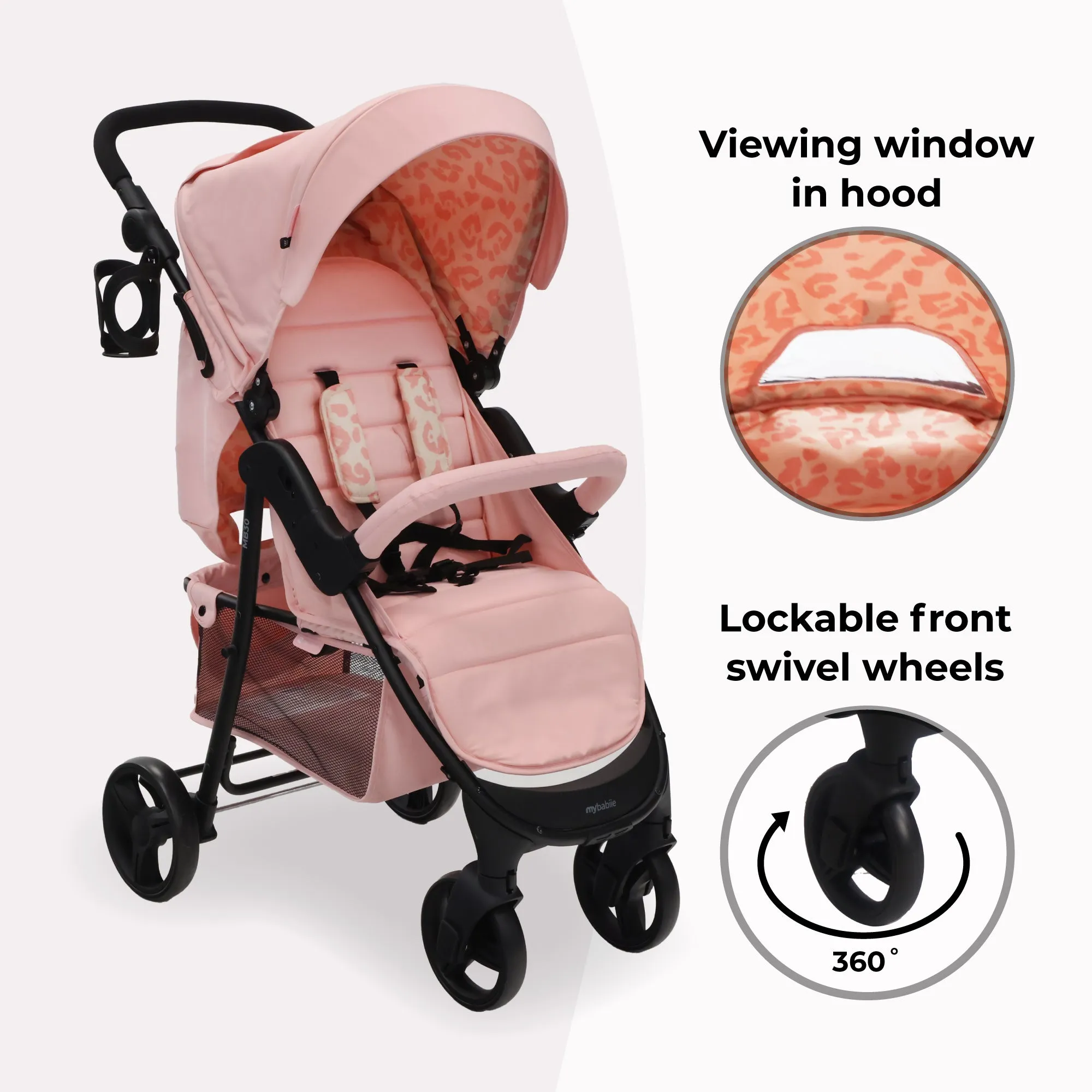 MB30 Plus Pushchair - Pink Leopard