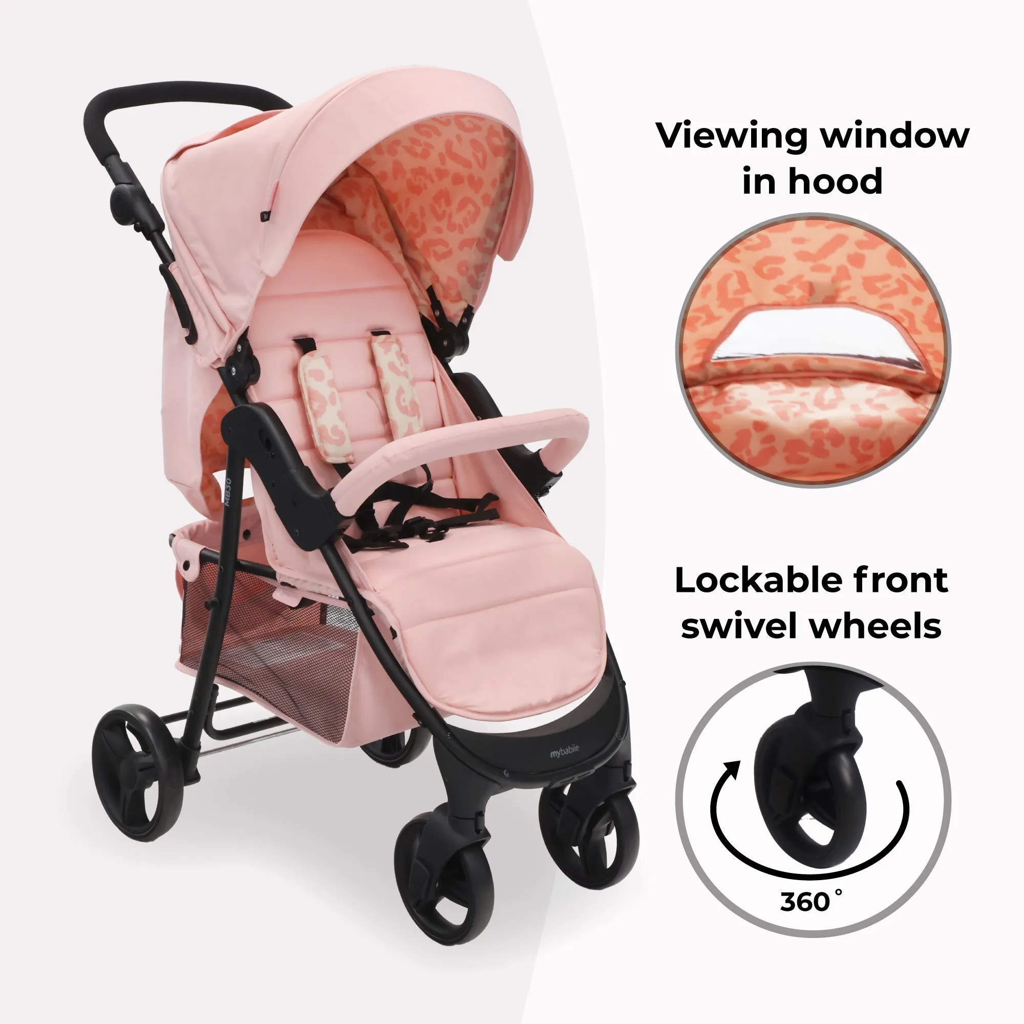 MB30 Pushchair - Pink Leopard