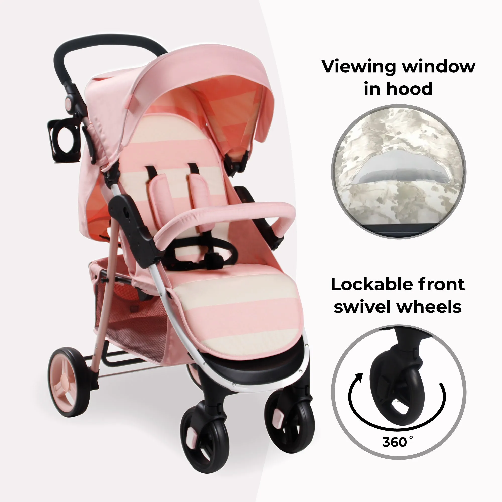 MB30 Pushchair - Pink Stripes