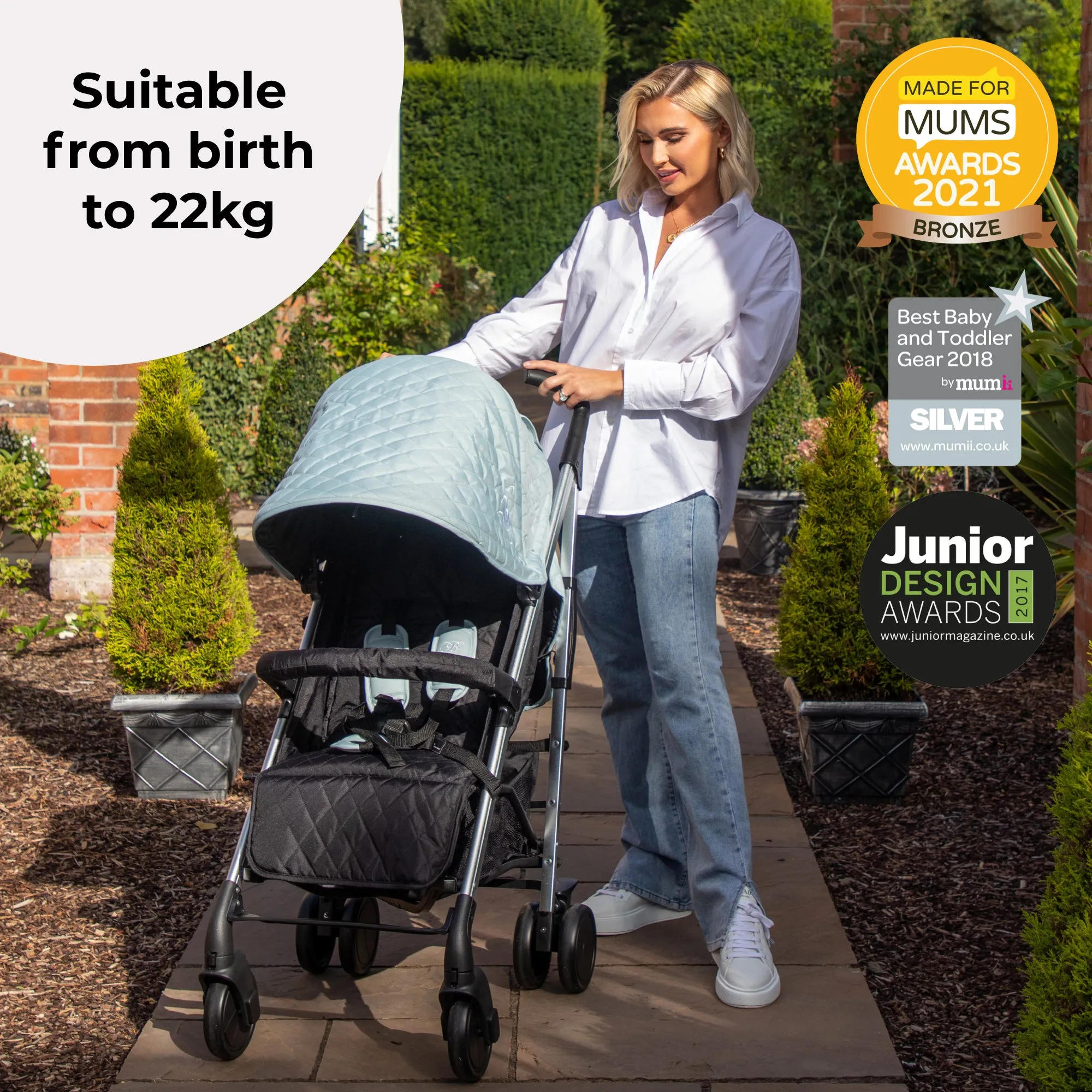 MB51 Plus Stroller - Quilted Aqua