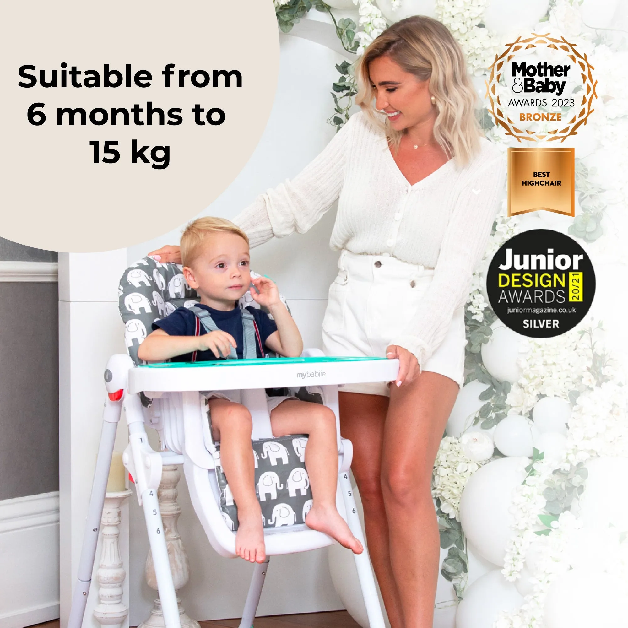 MBHC8 Premium Highchair - Elephant