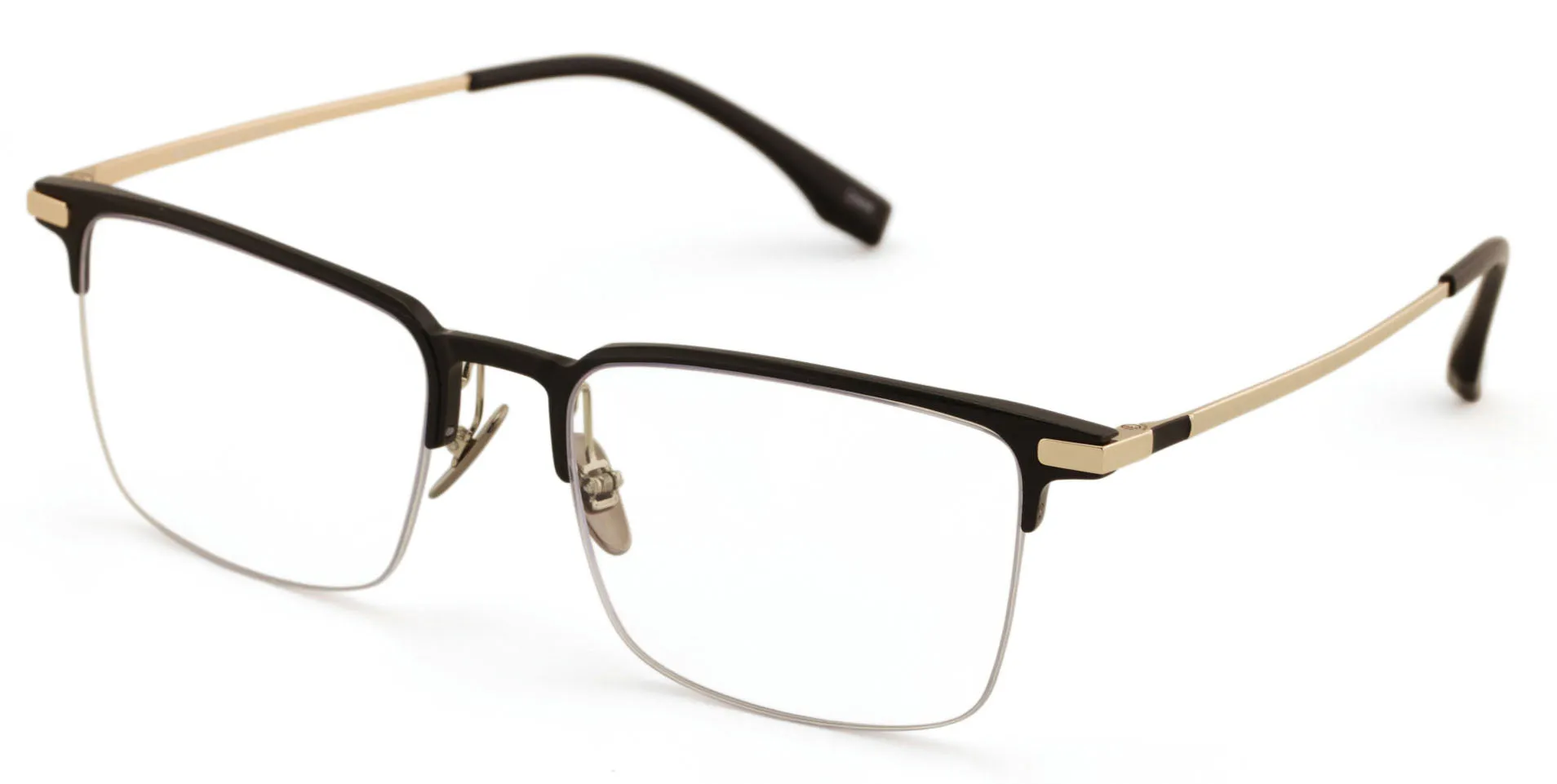 Men Aluminum Optical Frame Wide Rectangular Reading Glasses Titanium Temple Ti03