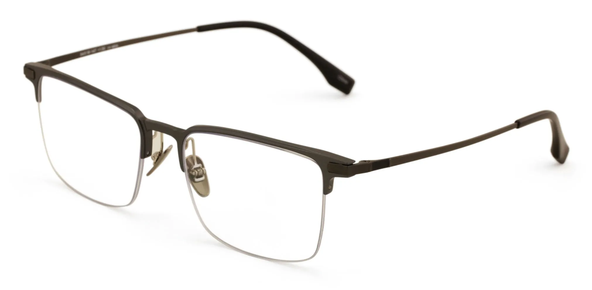 Men Aluminum Optical Frame Wide Rectangular Reading Glasses Titanium Temple Ti03