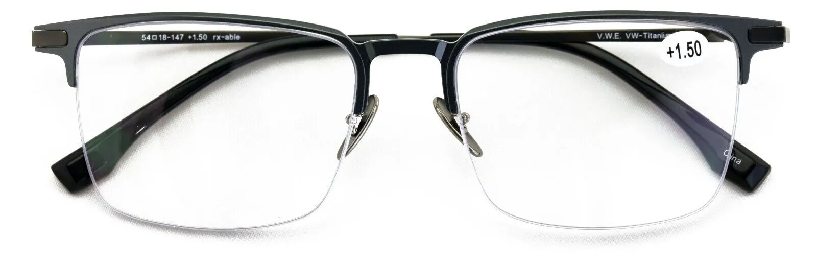 Men Aluminum Optical Frame Wide Rectangular Reading Glasses Titanium Temple Ti03