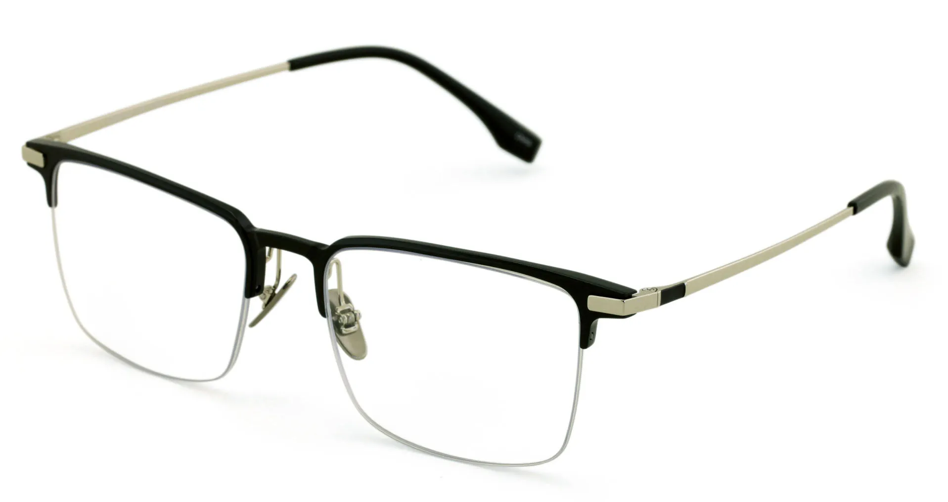 Men Aluminum Optical Frame Wide Rectangular Reading Glasses Titanium Temple Ti03