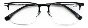 Men Aluminum Optical Frame Wide Rectangular Reading Glasses Titanium Temple Ti03