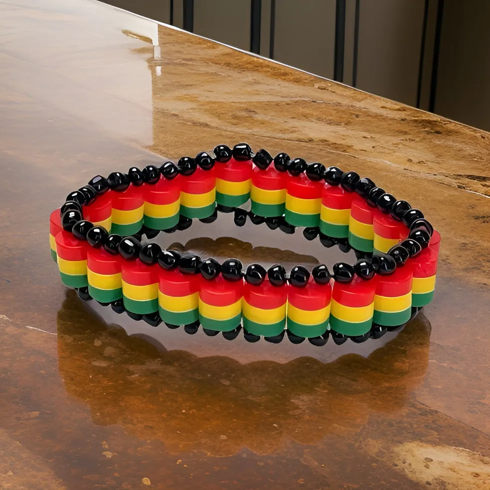 Men's African Style Rasta Beaded Bracelets