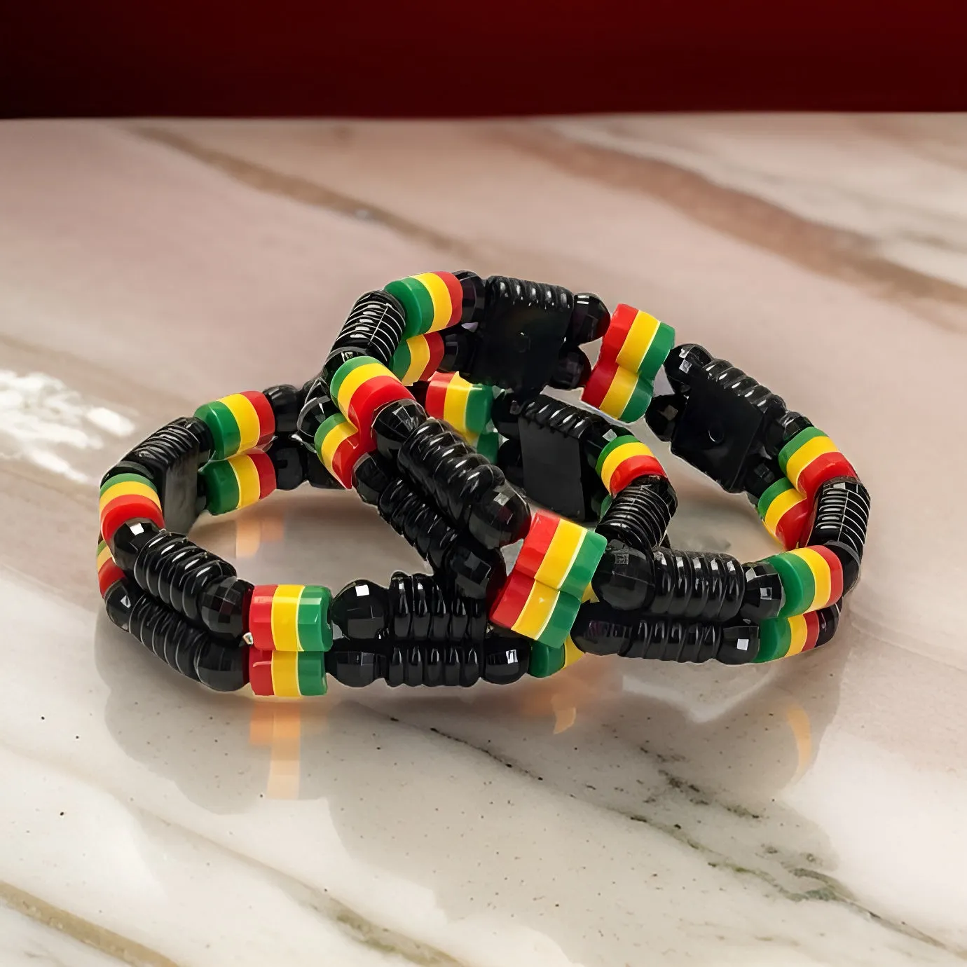 Men's African Style Rasta Beaded Bracelets