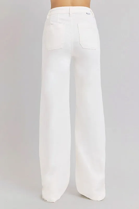 Miena white wide leg touser jean