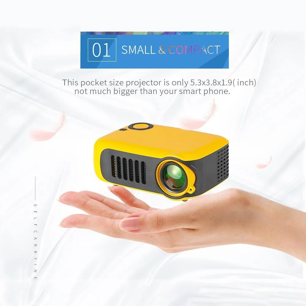 Mini LCD 1080P Portable Home Theater Video Projector with 50,000 Hours Lamp Life
