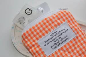 Mini Pouch - Orange Gingham