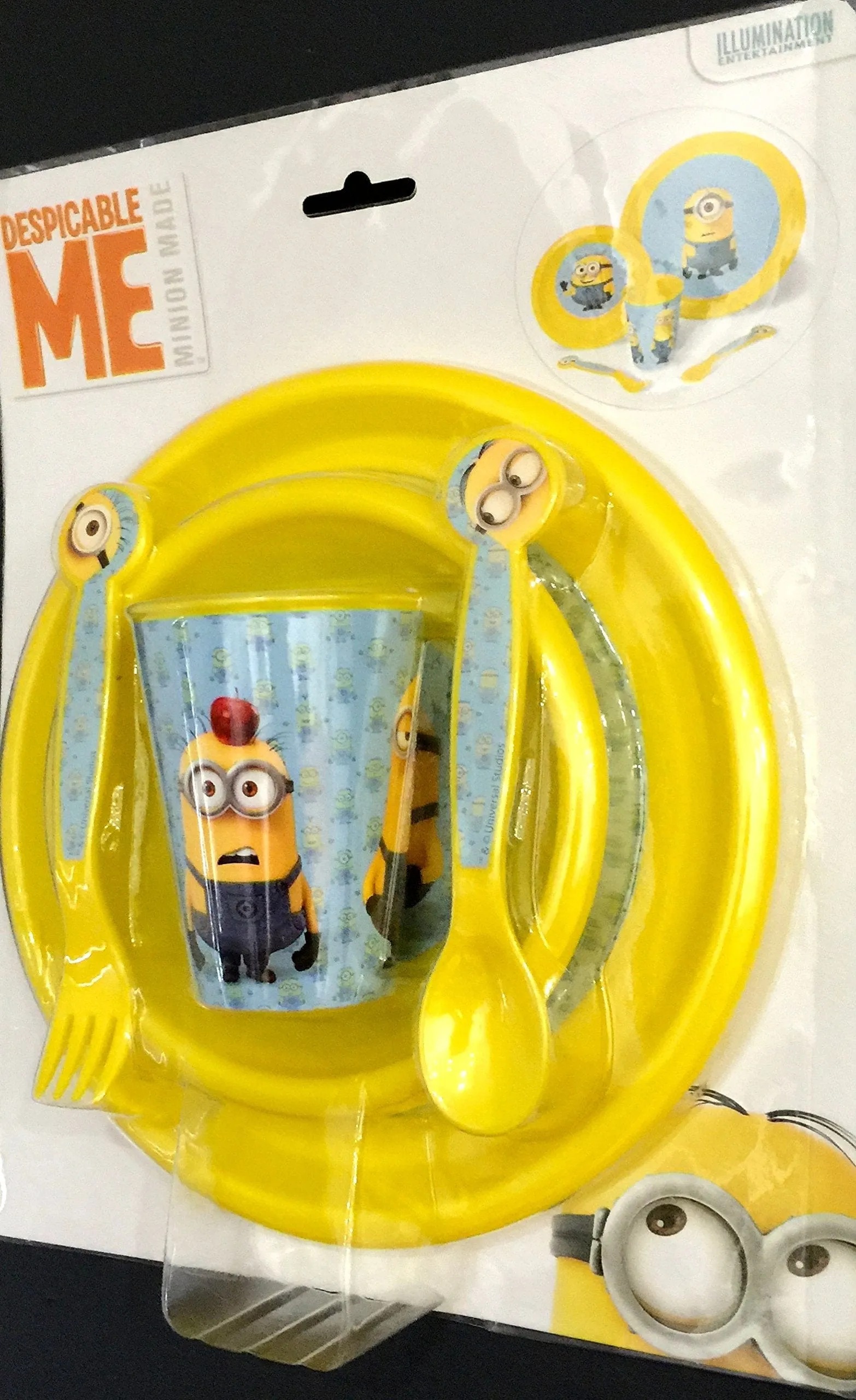 Minions Plastic 5 Piece Dinner Set Blue/Yellow