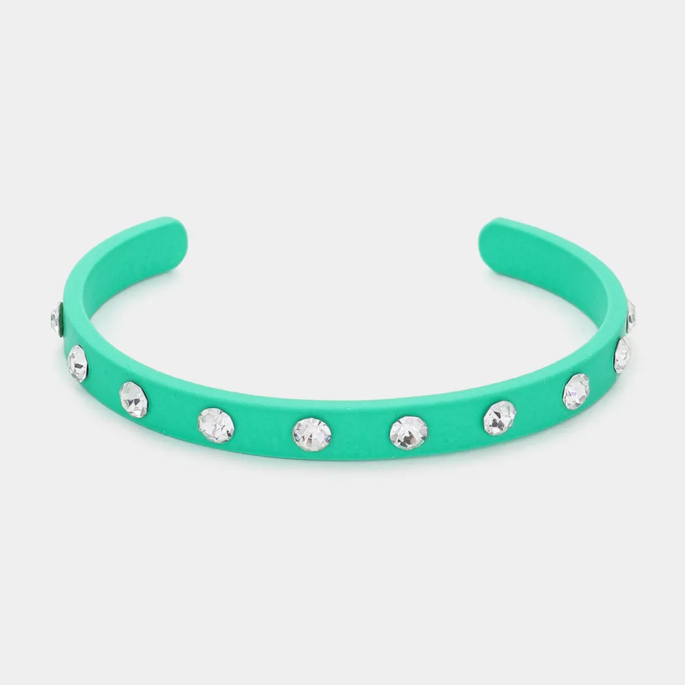 Mint Studded Fun Fashion Cuff Bracelet | Outfit of Choice Jewelry |  594275