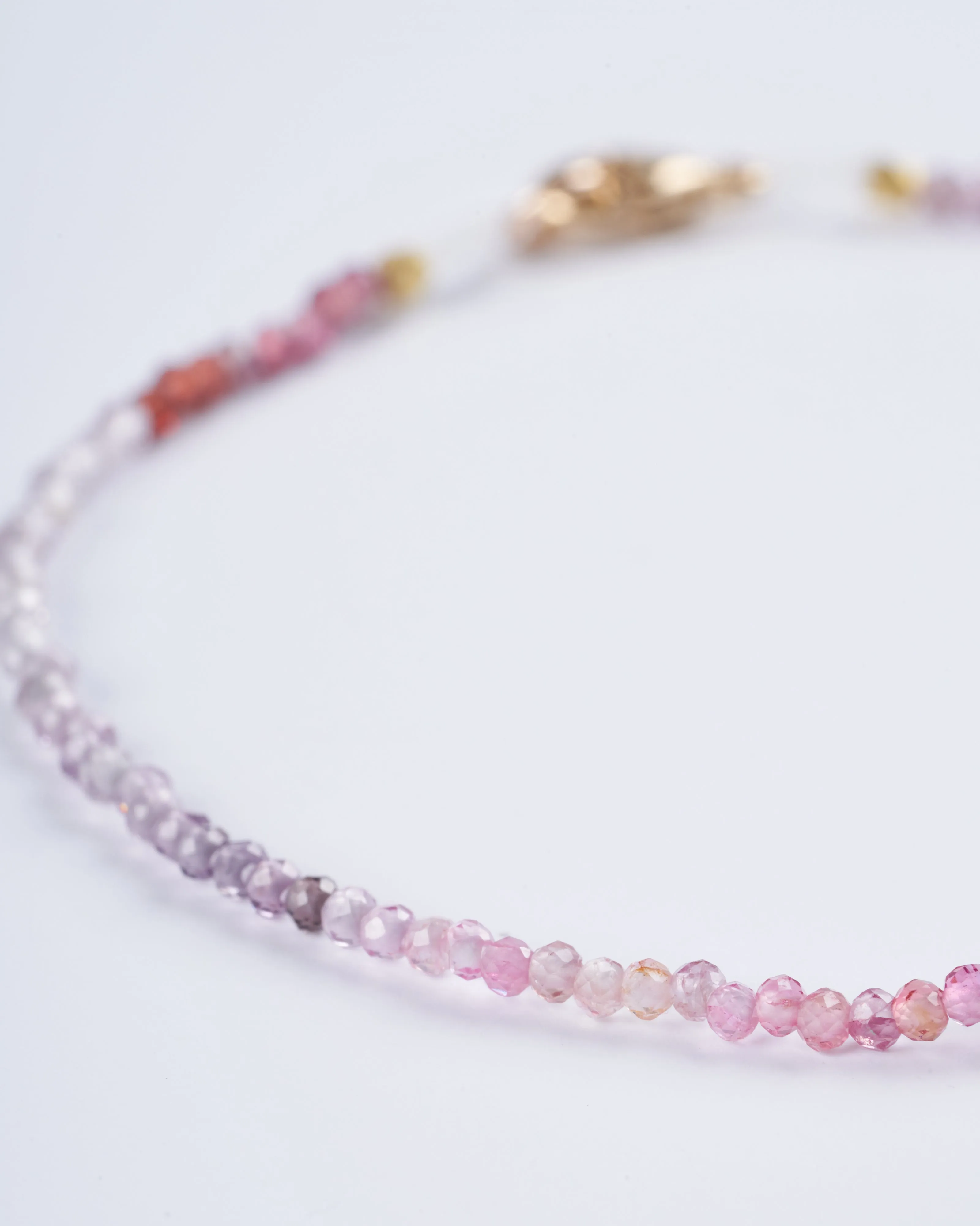 multi pink spinel beaded bracelet