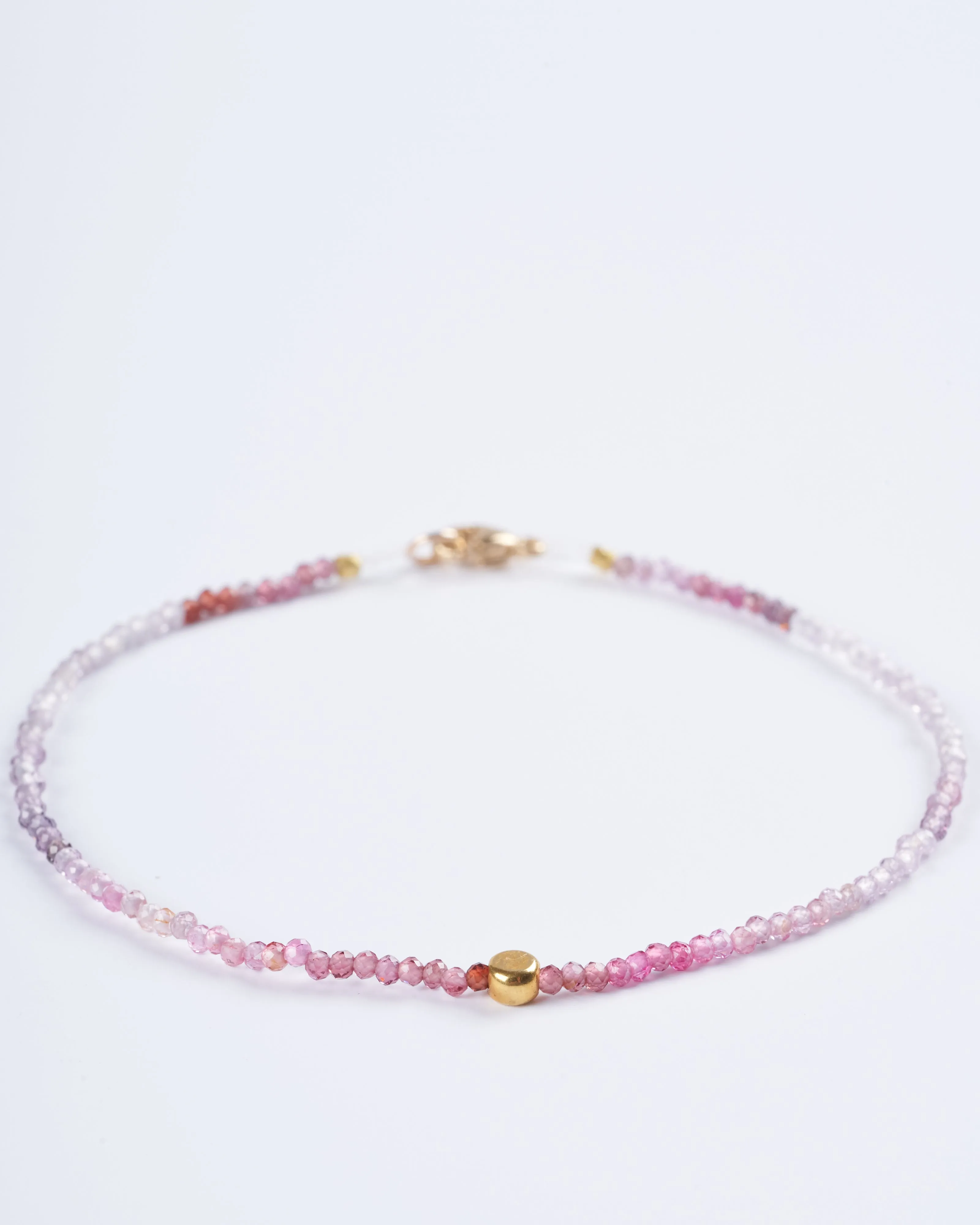 multi pink spinel beaded bracelet