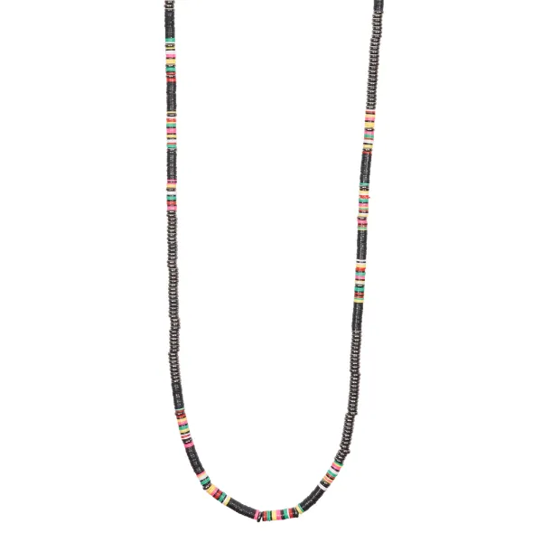 Multicolor African Beads with Black PVD Gift Idea for him