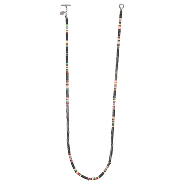 Multicolor African Beads with Black PVD Gift Idea for him