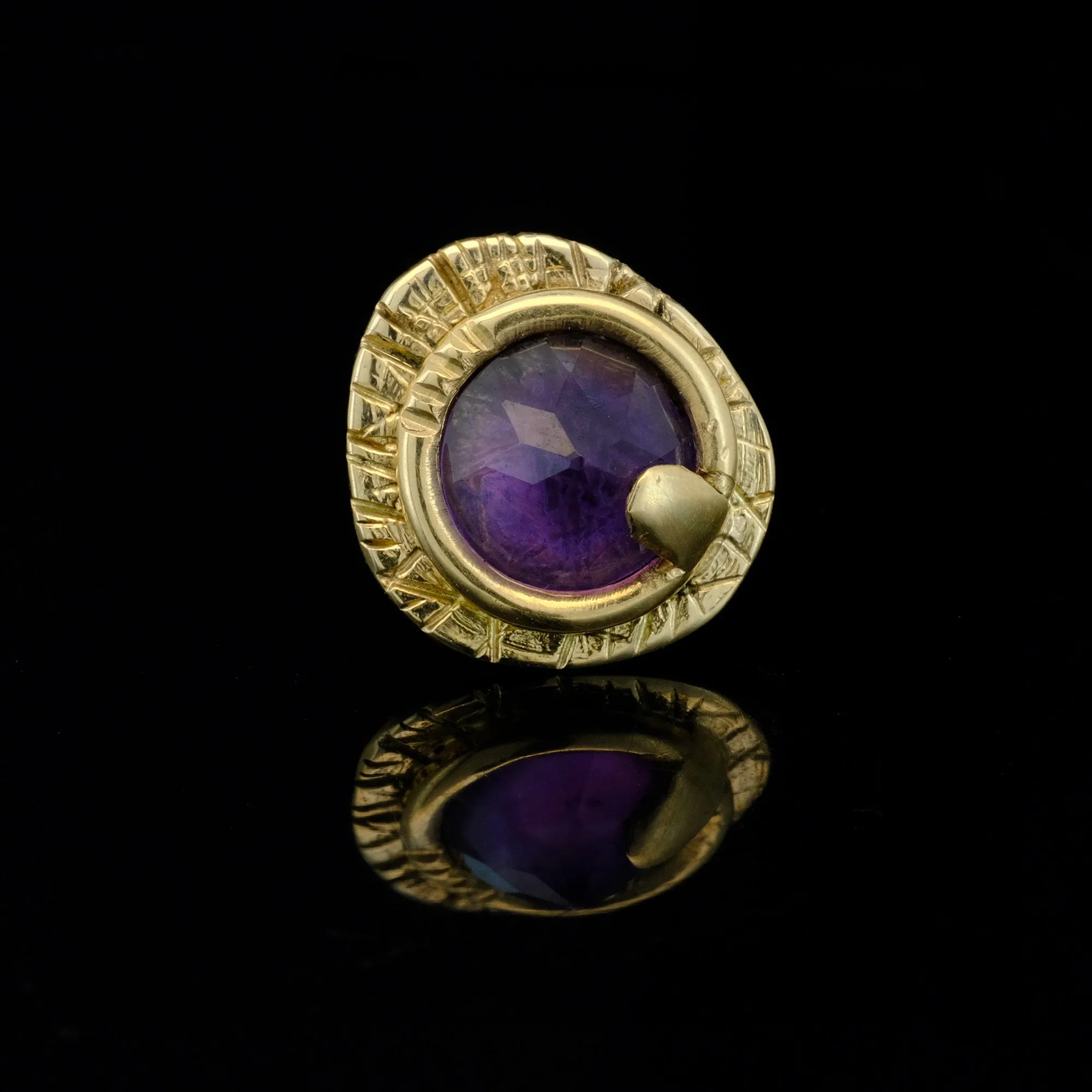 Multipass - Amethyst in 18kt/14kt Yellow Gold - 14ga Threaded End