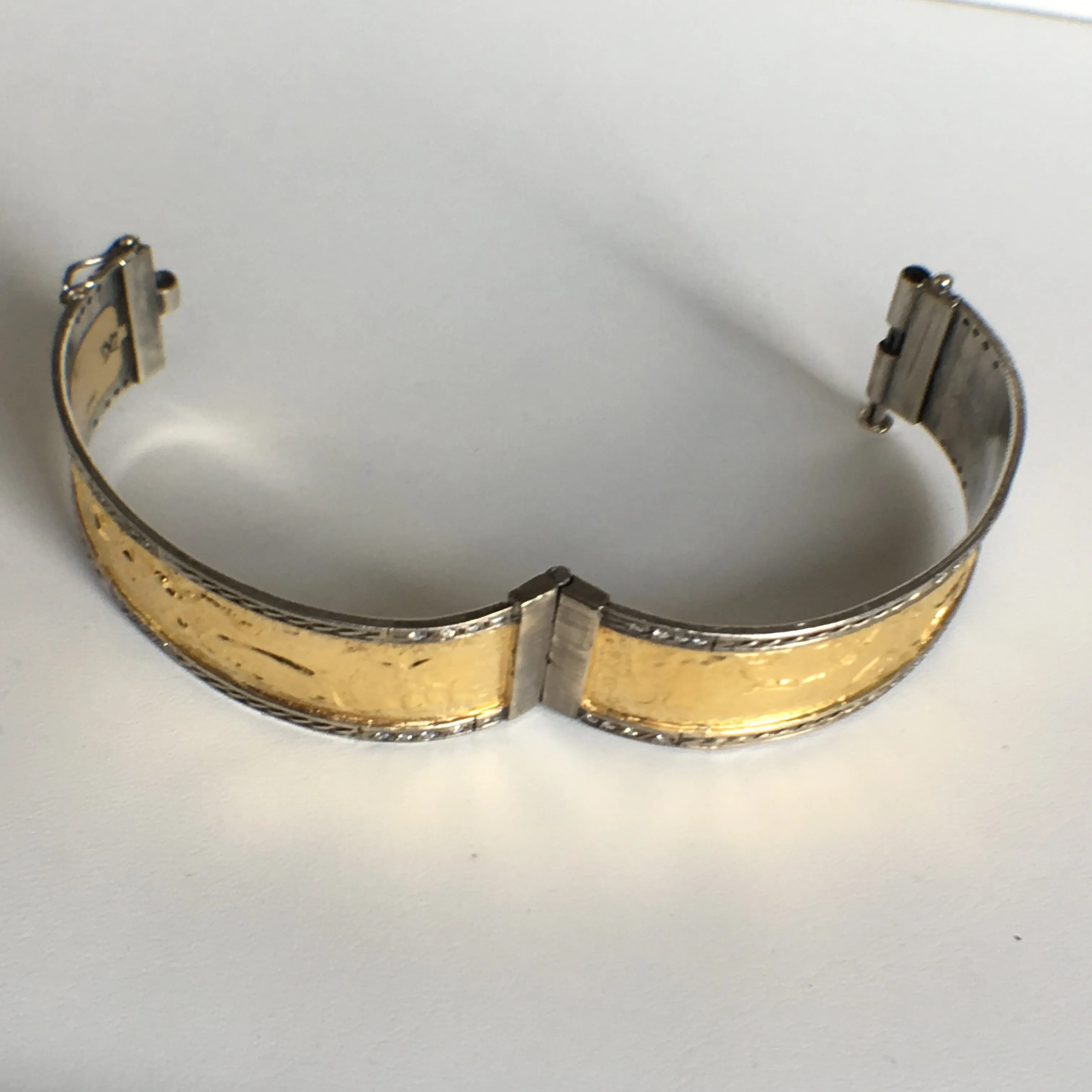 Narrow Embellished 24 K Gold Cuff TSS with Diamonds