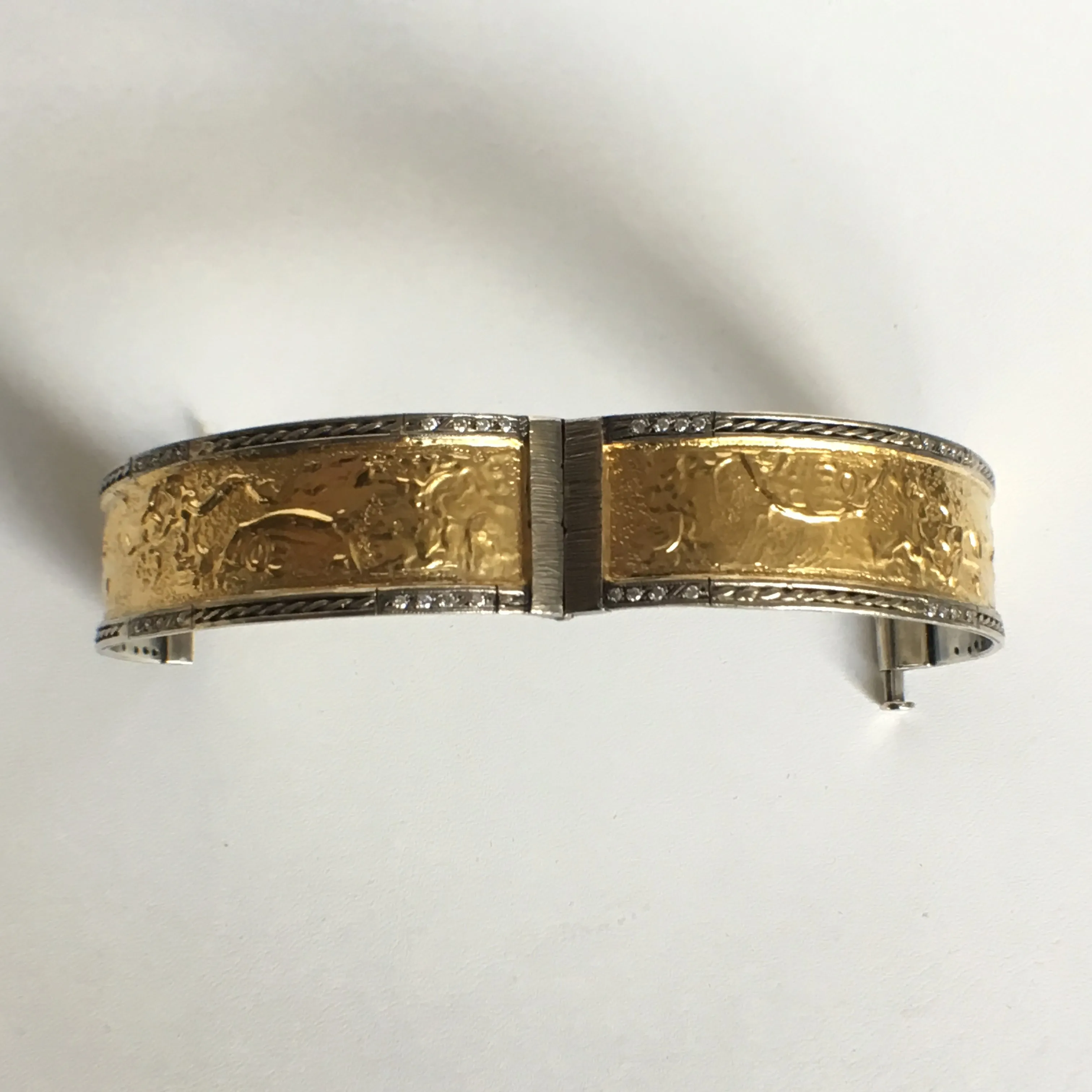 Narrow Embellished 24 K Gold Cuff TSS with Diamonds