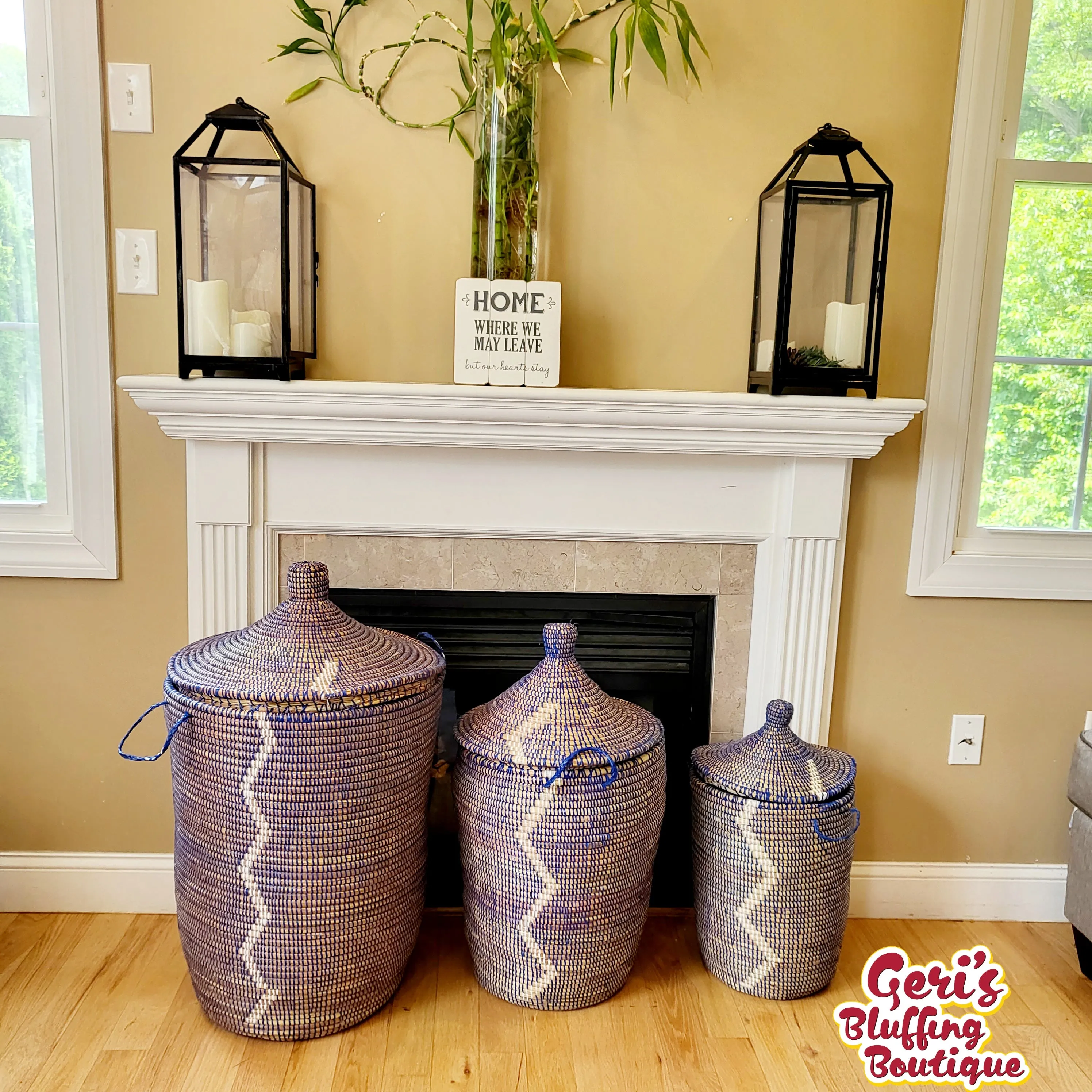Natural Woven Senegalese Storage Hamper Basket | Geri's Bluffing Boutique