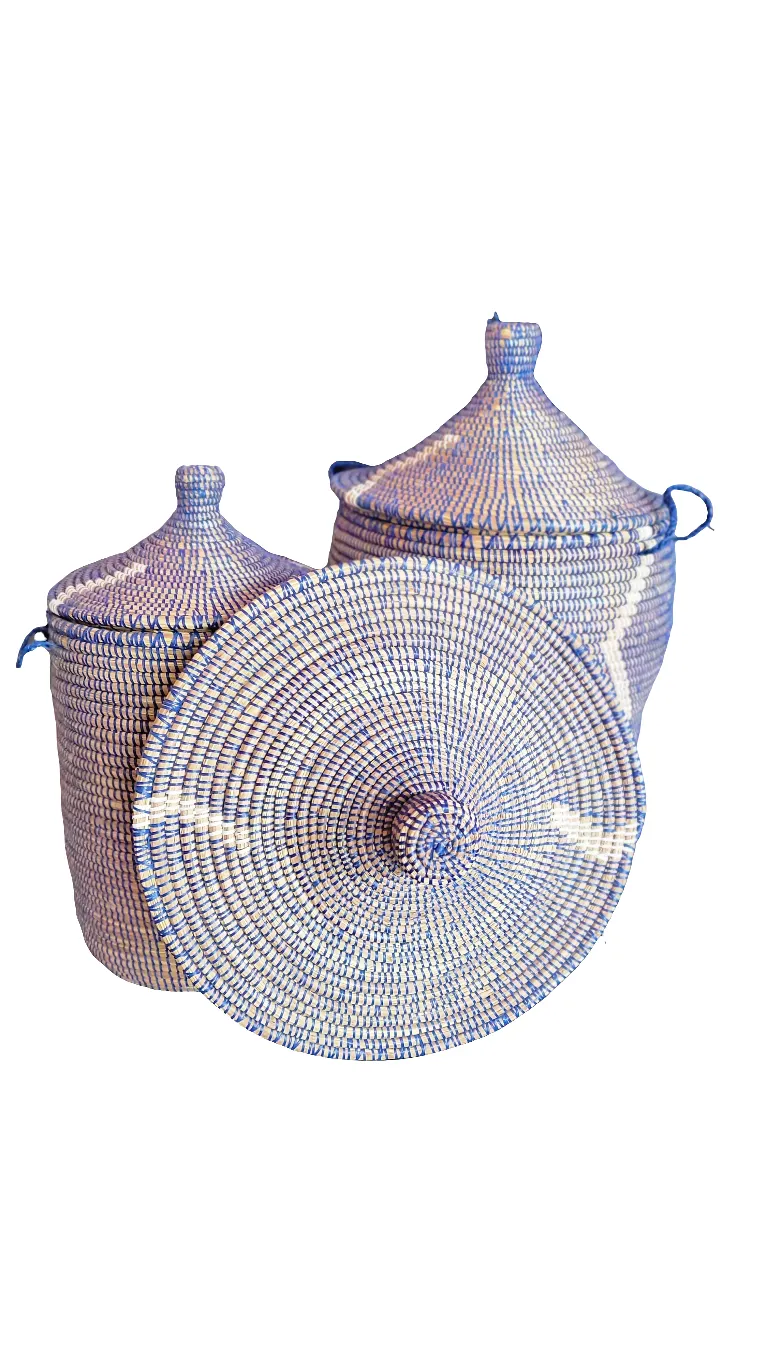 Natural Woven Senegalese Storage Hamper Basket | Geri's Bluffing Boutique