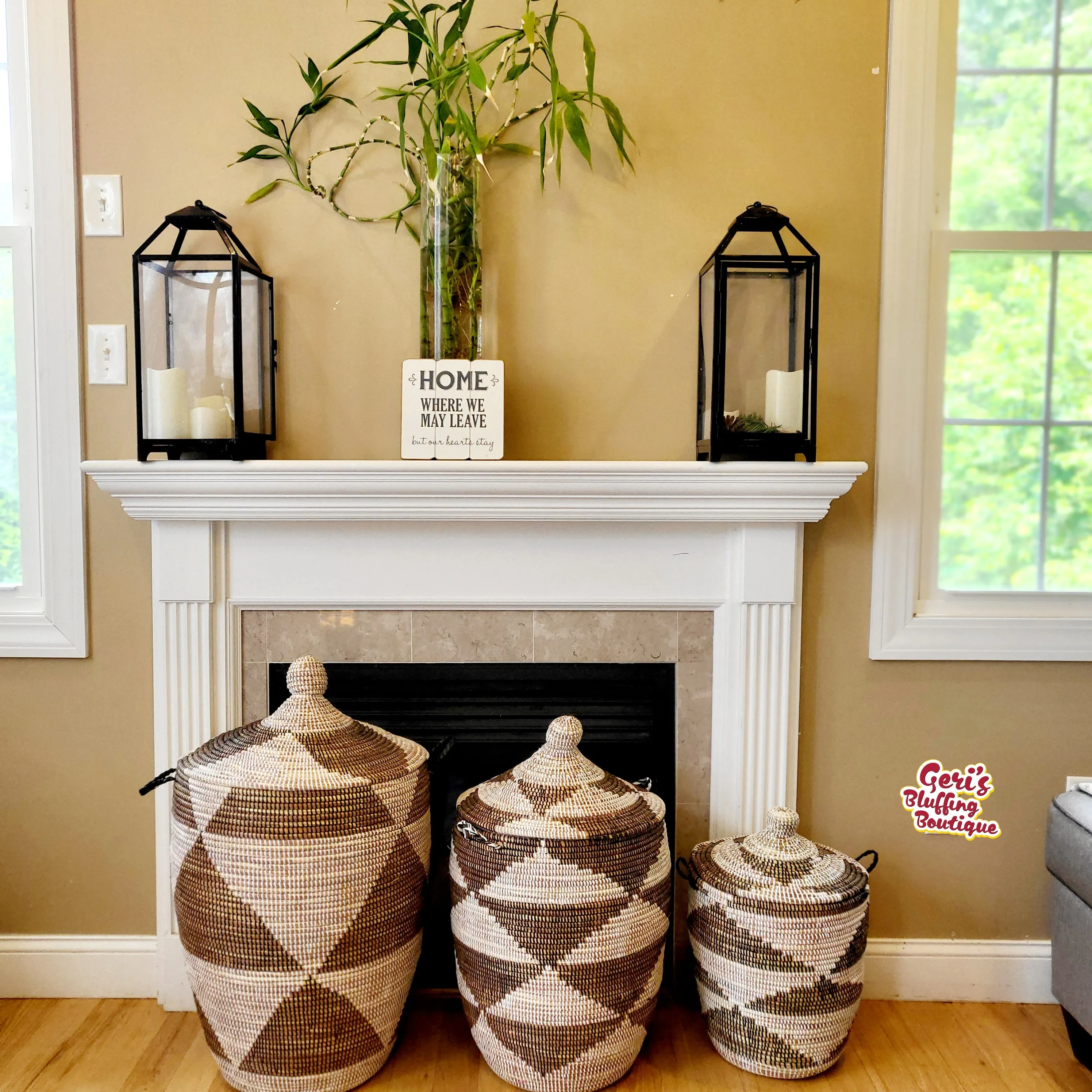 Natural Woven Senegalese Storage Hamper Basket | Geri's Bluffing Boutique