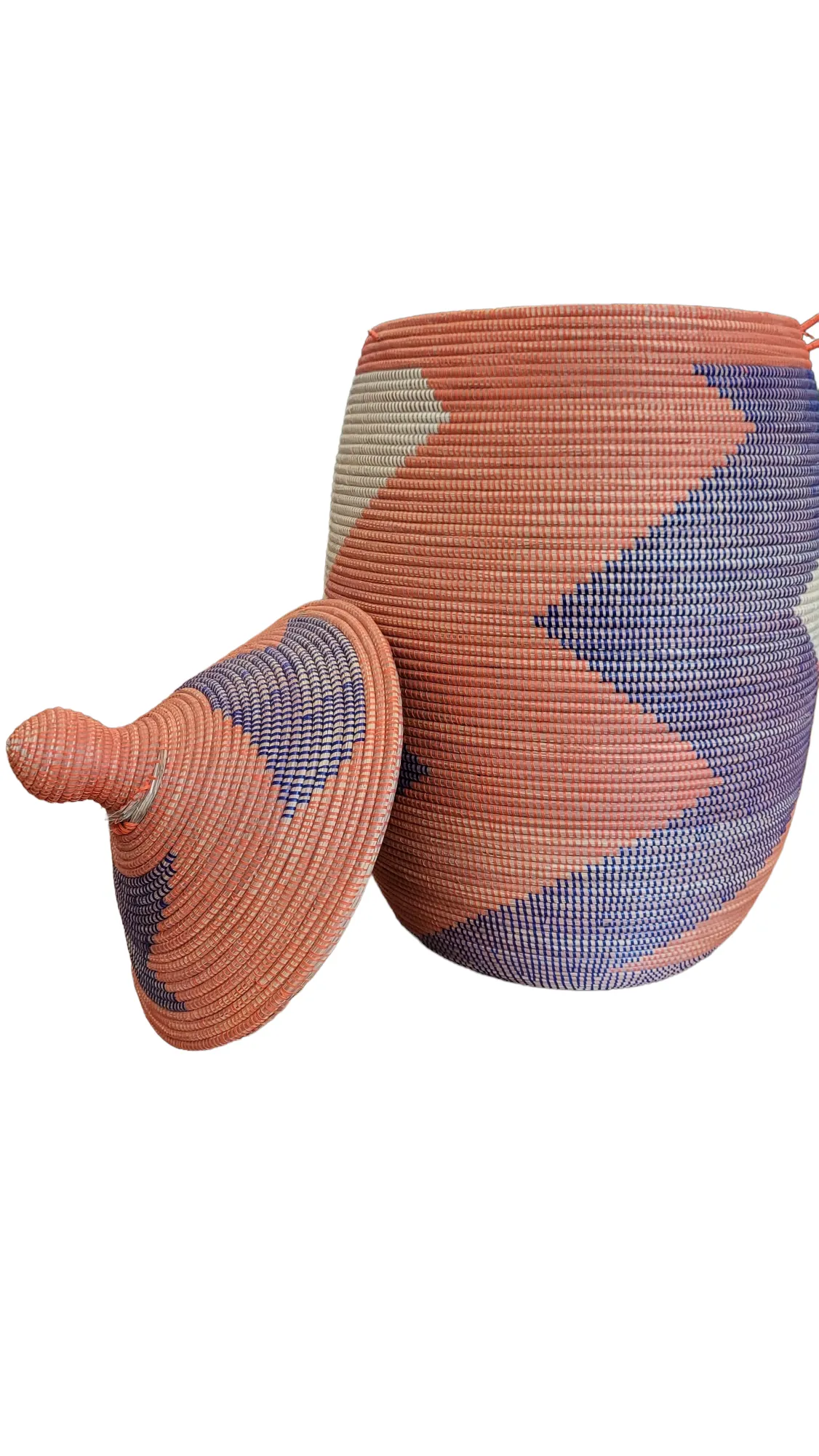 Natural Woven Senegalese Storage Hamper Basket | Geri's Bluffing Boutique