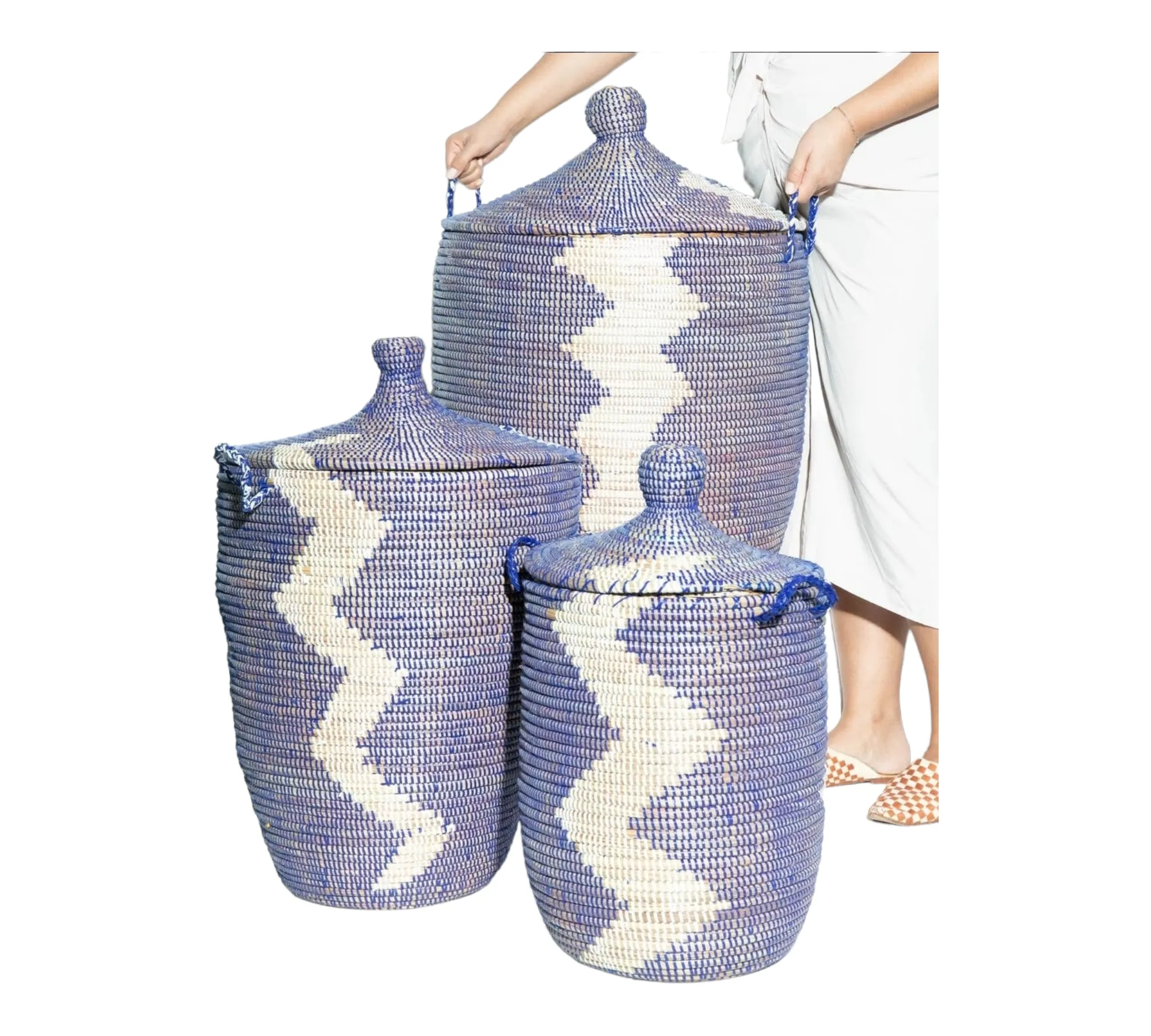 Natural Woven Senegalese Storage Hamper Basket | Geri's Bluffing Boutique