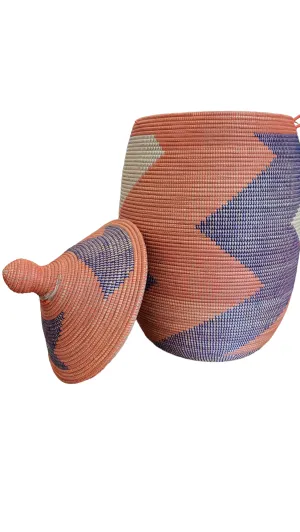 Natural Woven Senegalese Storage Hamper Basket | Geri's Bluffing Boutique