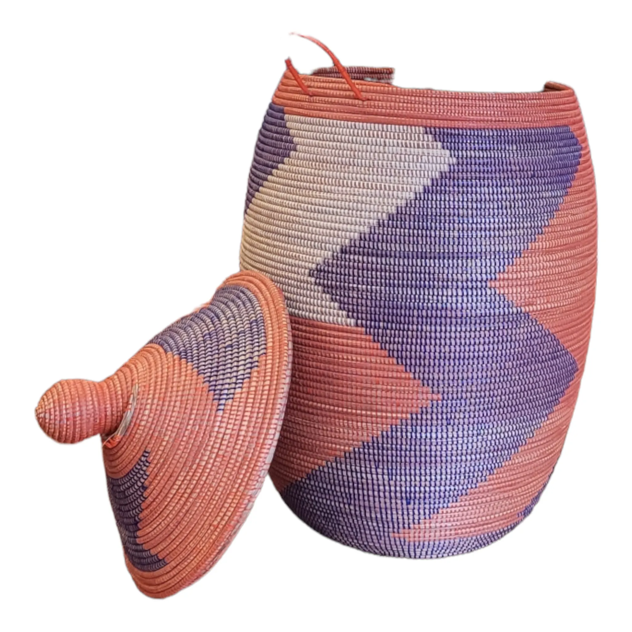 Natural Woven Senegalese Storage Hamper Basket | Geri's Bluffing Boutique