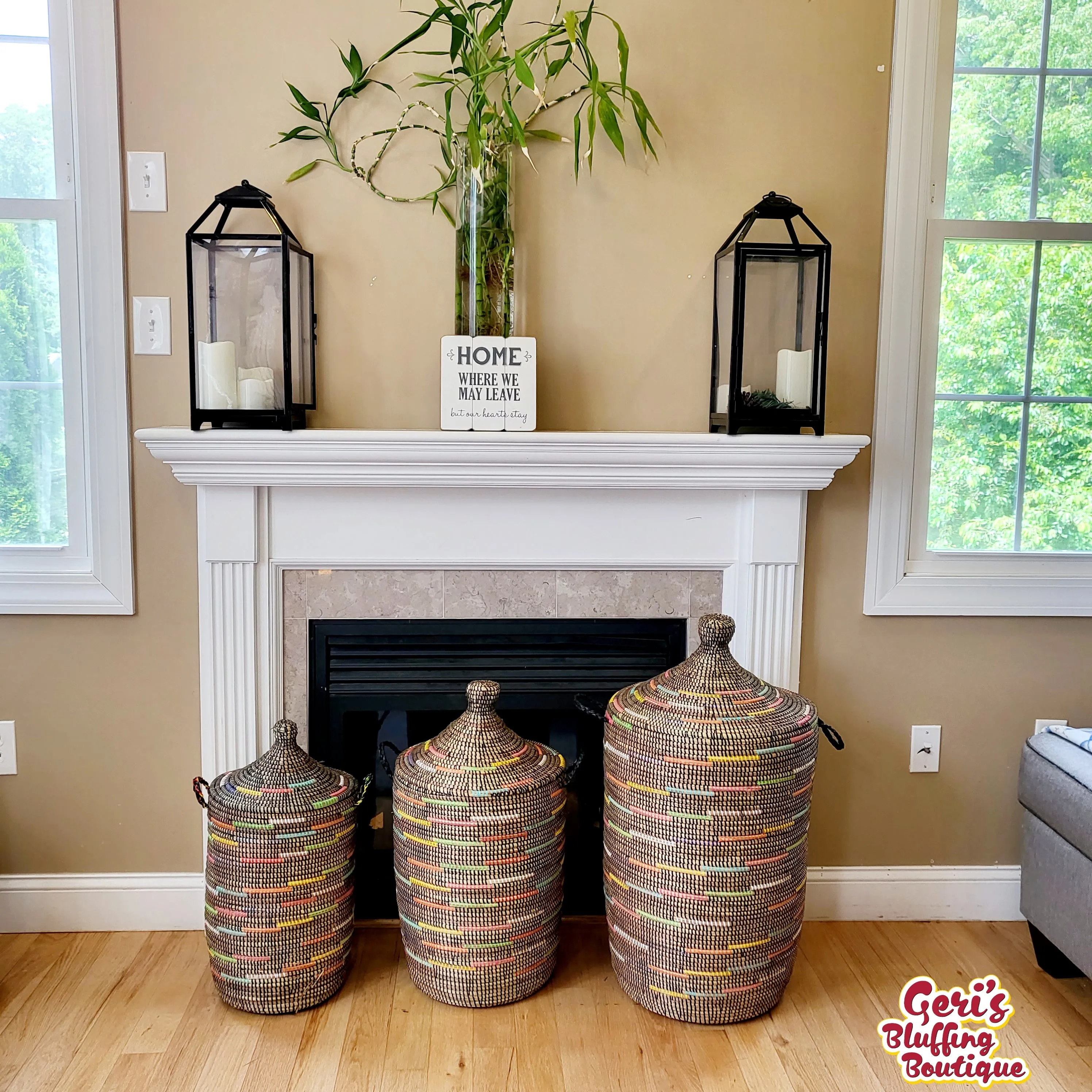 Natural Woven Senegalese Storage Hamper Basket | Geri's Bluffing Boutique