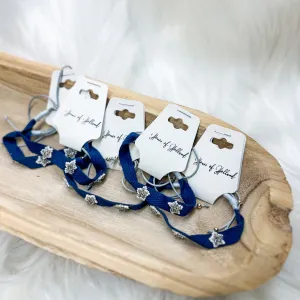 Navy Woven Band with Beaded Stars Bracelet