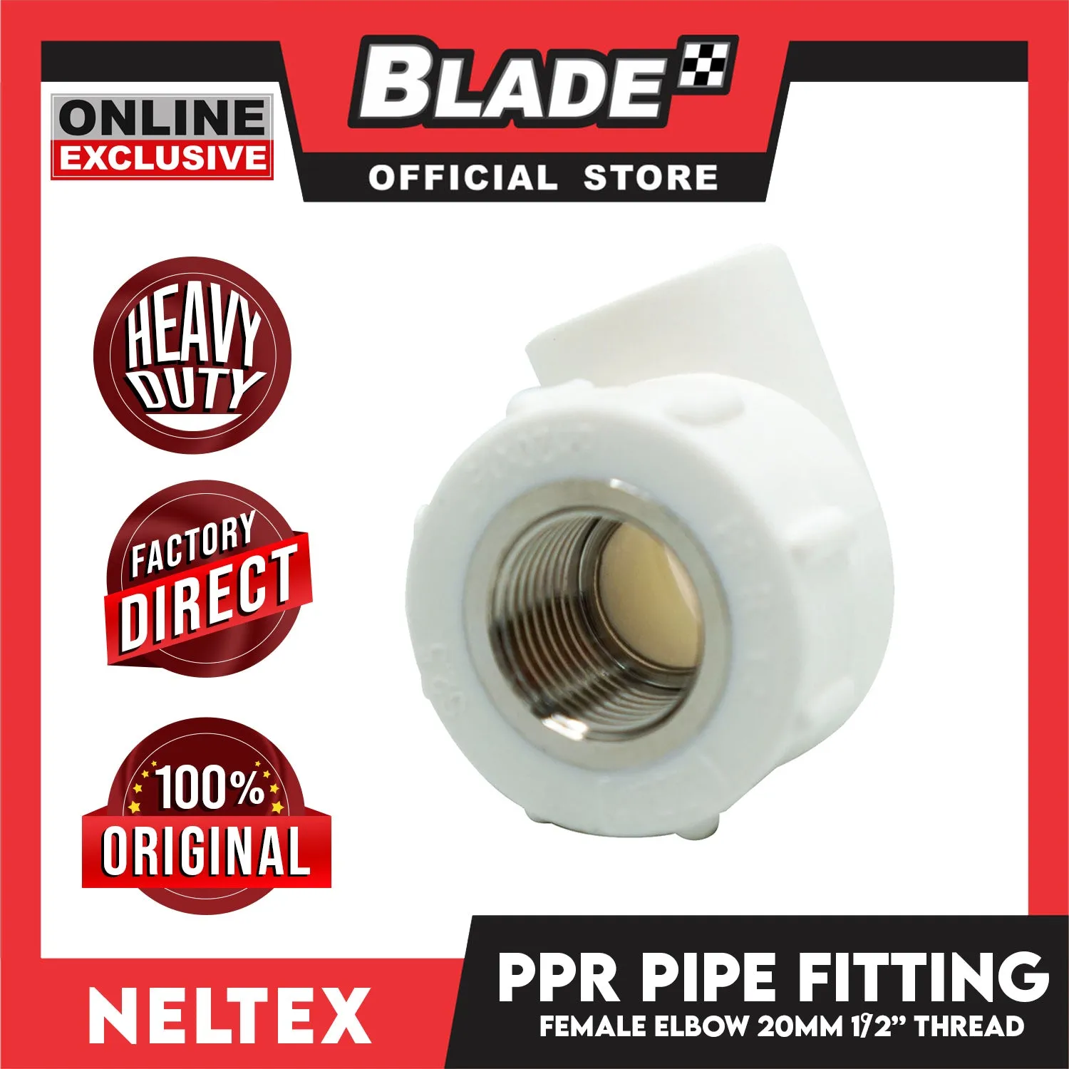 Neltex PPR Fitting Pipe Female Elbow 20mm (1/2'')