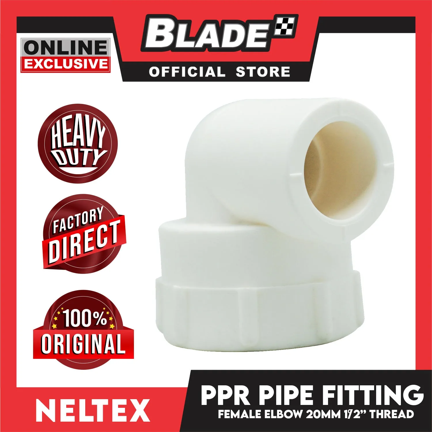 Neltex PPR Fitting Pipe Female Elbow 20mm (1/2'')