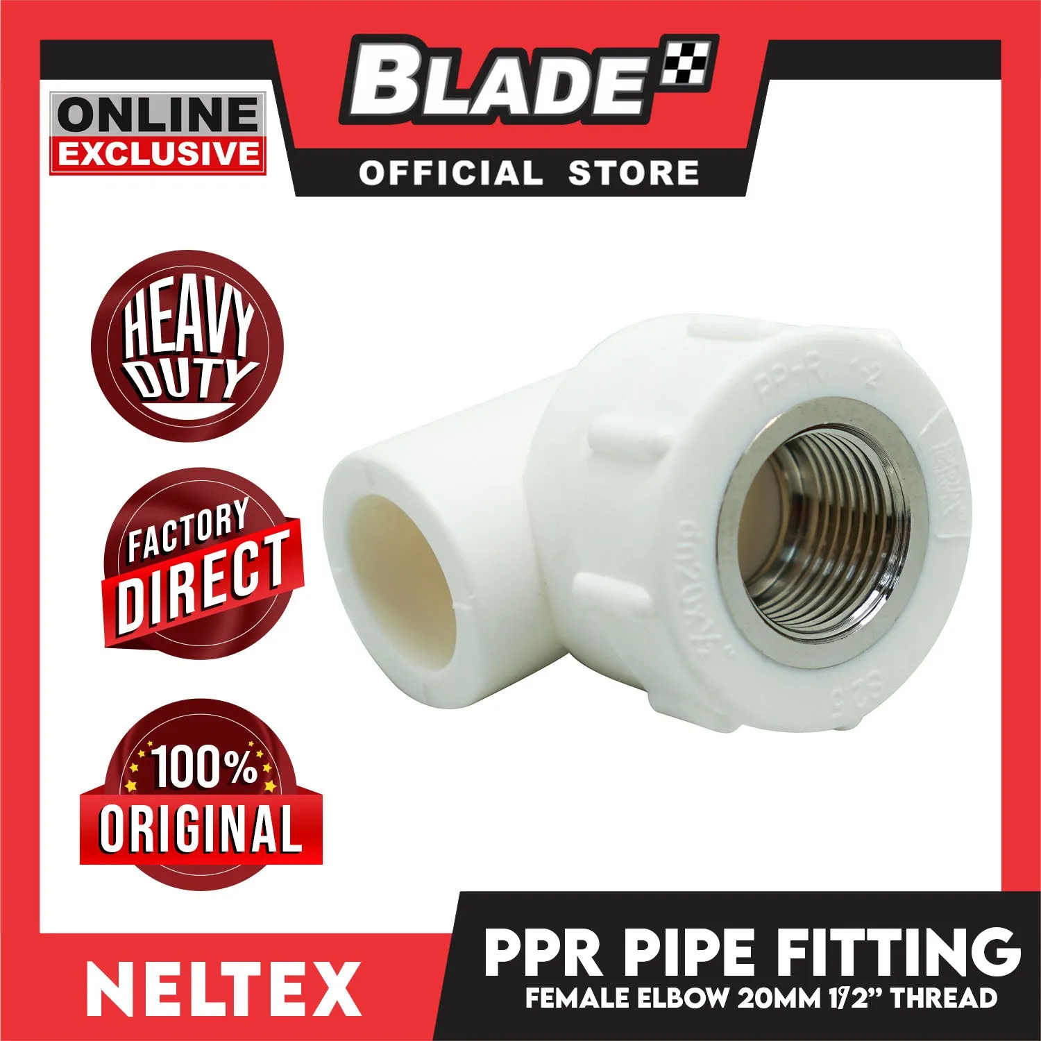 Neltex PPR Fitting Pipe Female Elbow 20mm (1/2'')