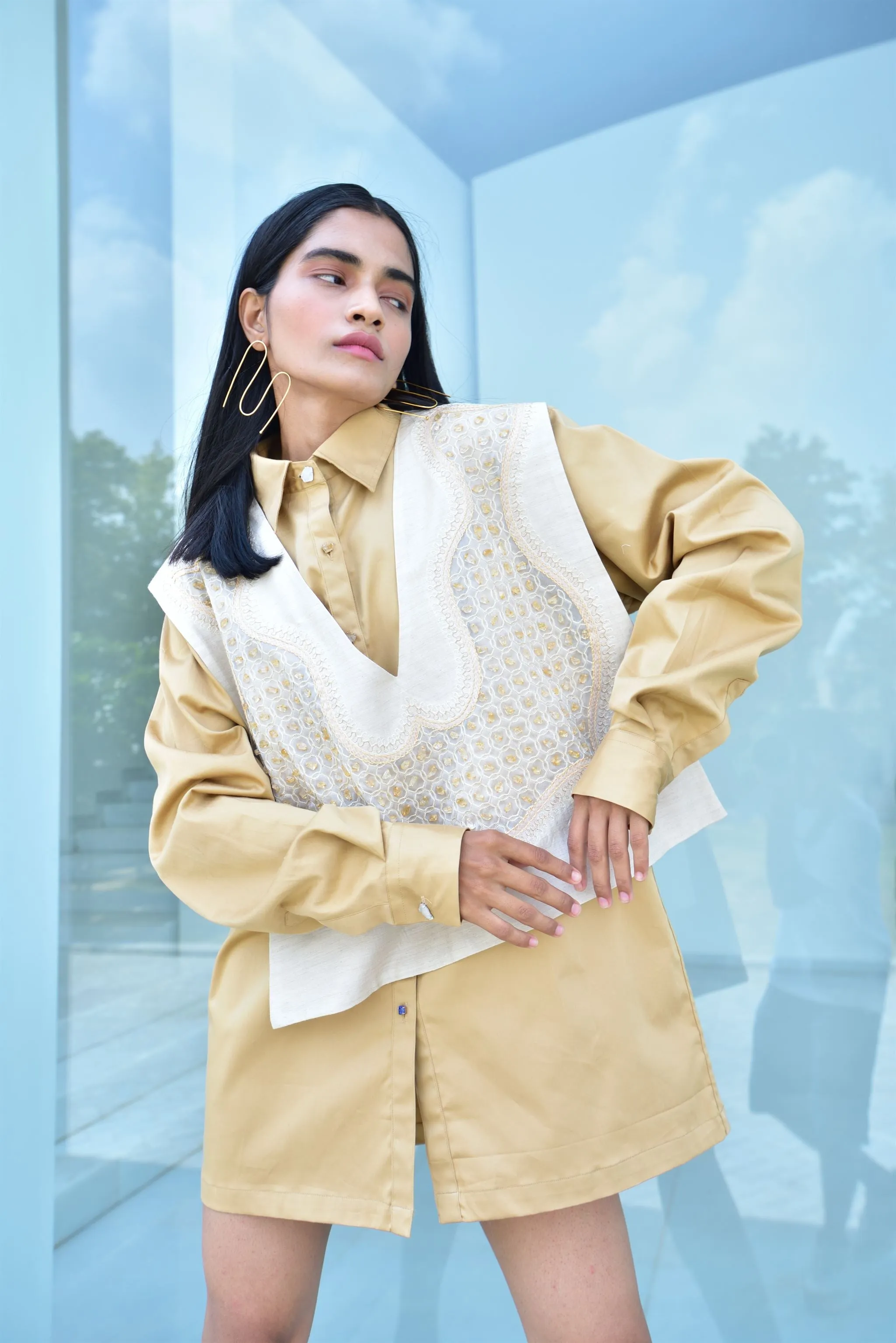 New Season Summer to Fall 2024-Overlay Embellished Cotton Citrine-E/C/056-Suzanne-Fashion Edit Hemji