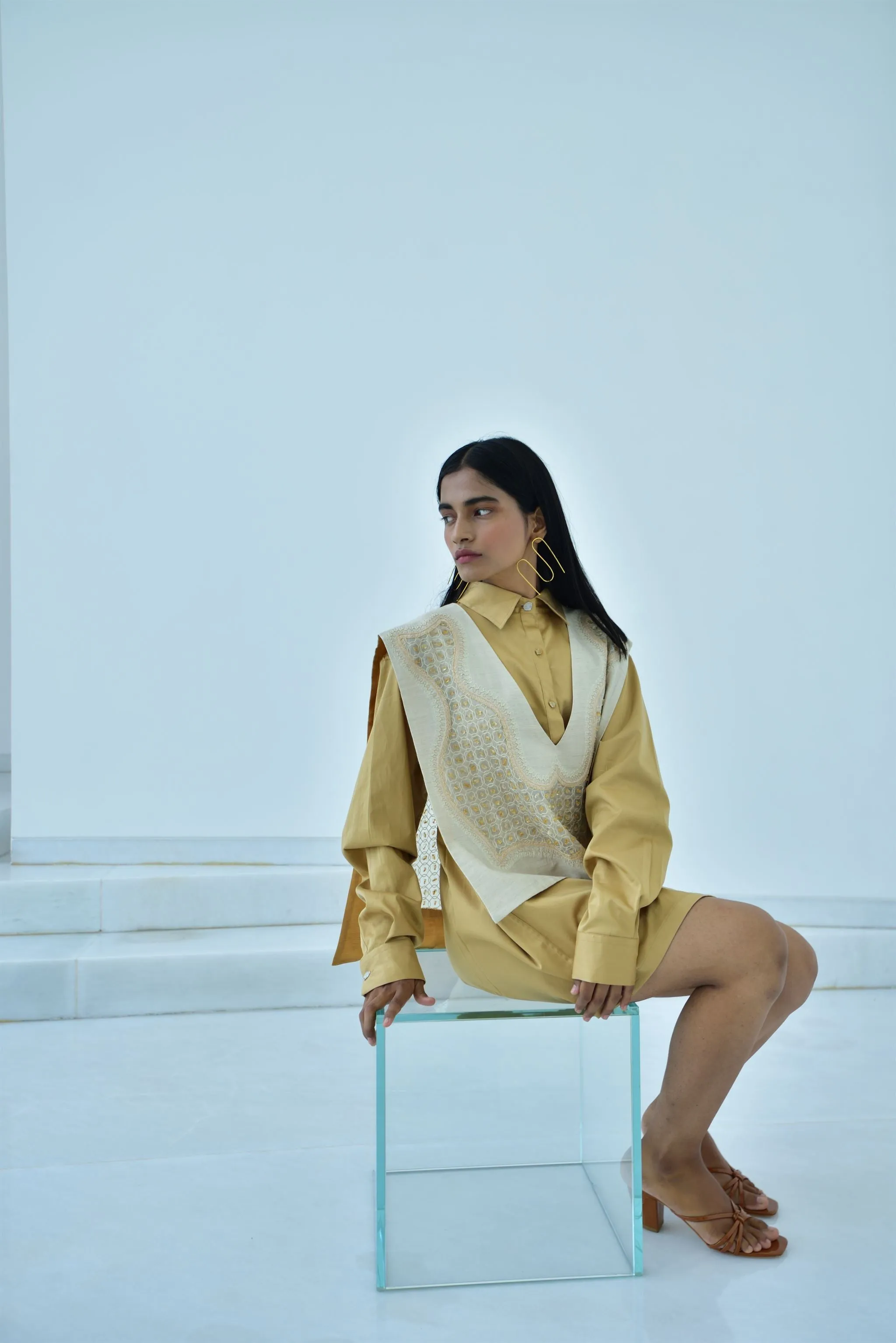 New Season Summer to Fall 2024-Overlay Embellished Cotton Citrine-E/C/056-Suzanne-Fashion Edit Hemji