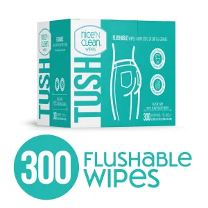 Nice n Clean Flushable Wipes,5 packs of 60 wipes, 300 wipes total BEST PRICE